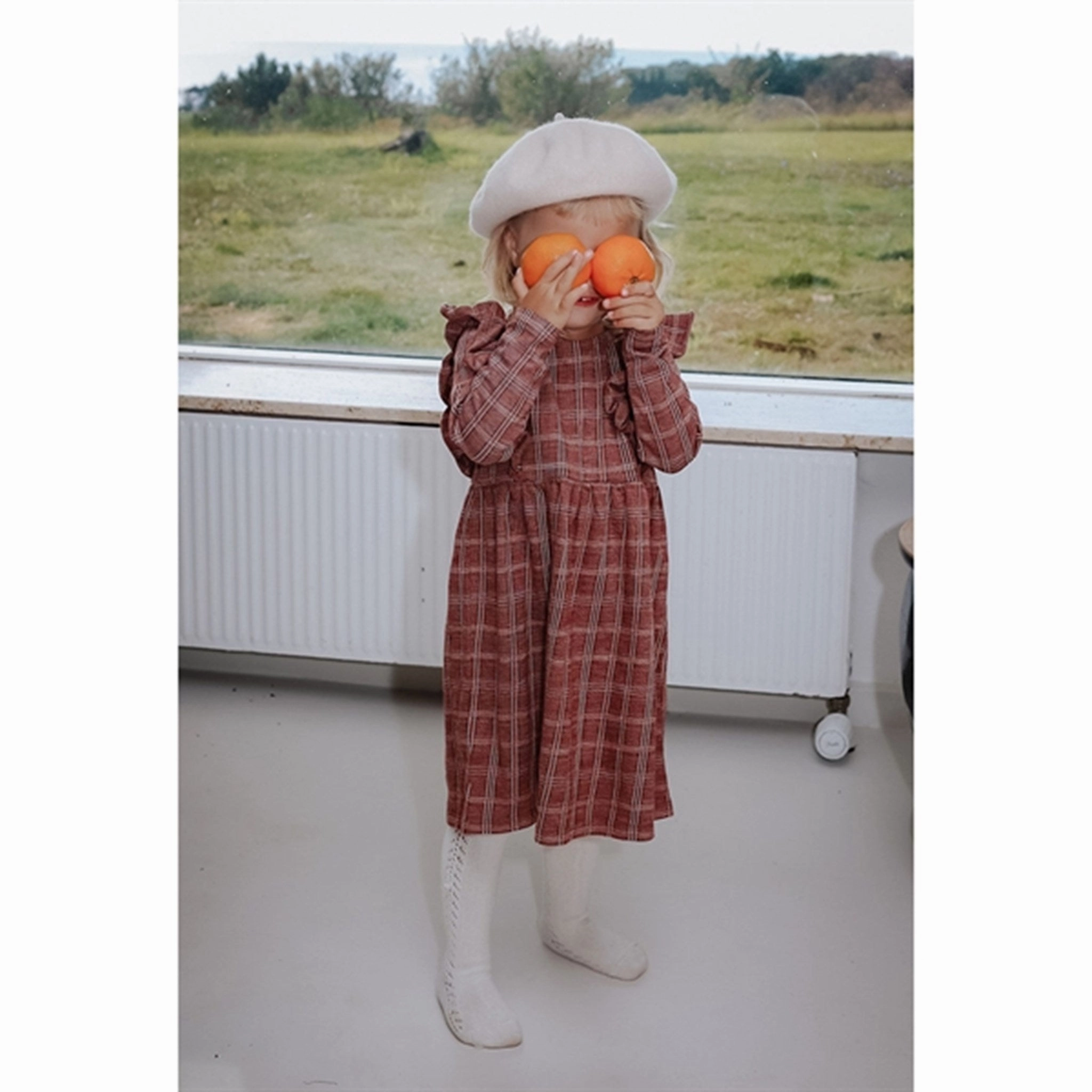 Comfortable and Soft Summer Wear Fliink Chicory Coffee Miro Ls Ruffle Dress