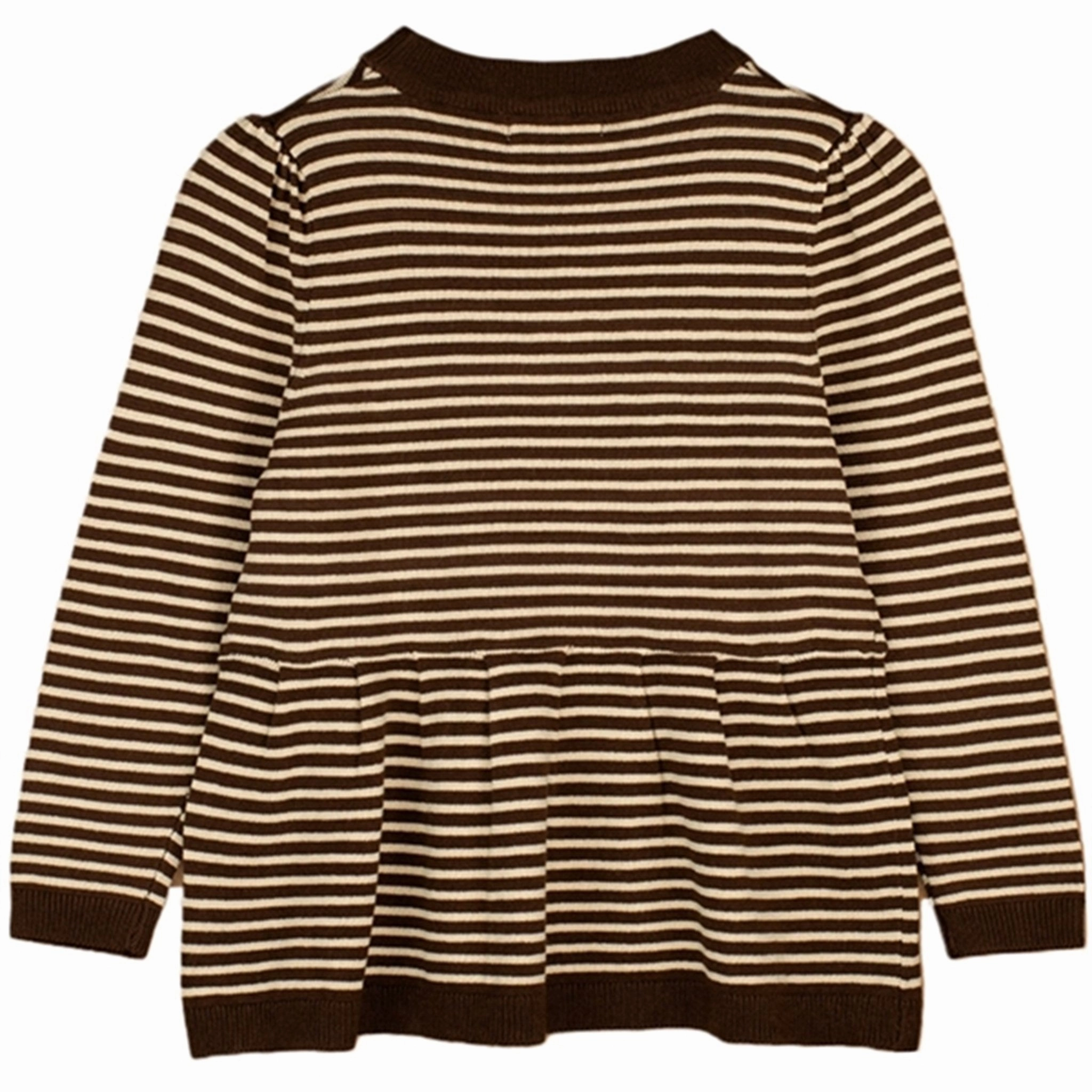 Fliink Chicory Coffee W. Sand Stripes Favo Peplum Blouse Country Charm Timeless elegance