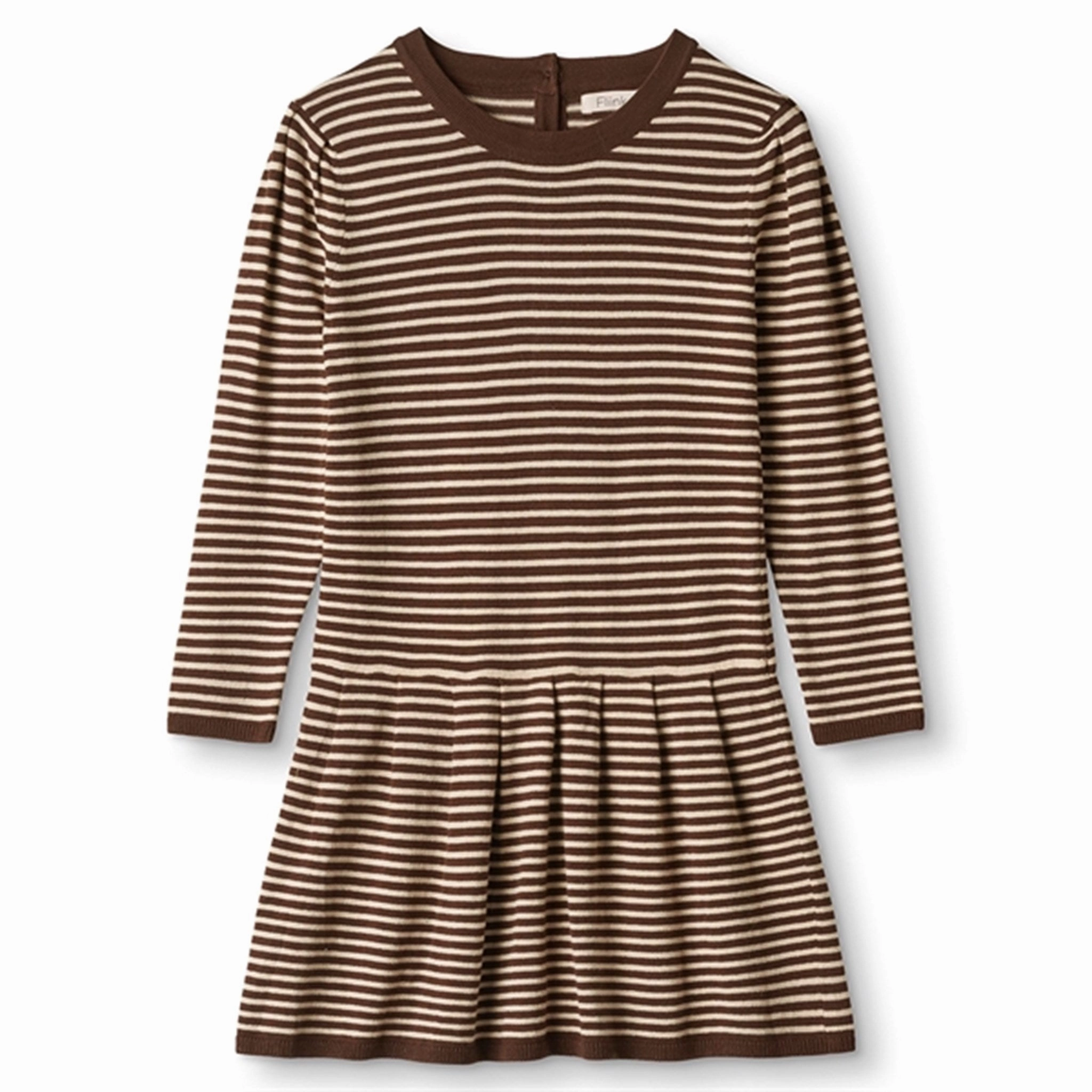 Relax Mode Fliink Chicory Coffee W. Sand Stripes Favo Peplum Dress