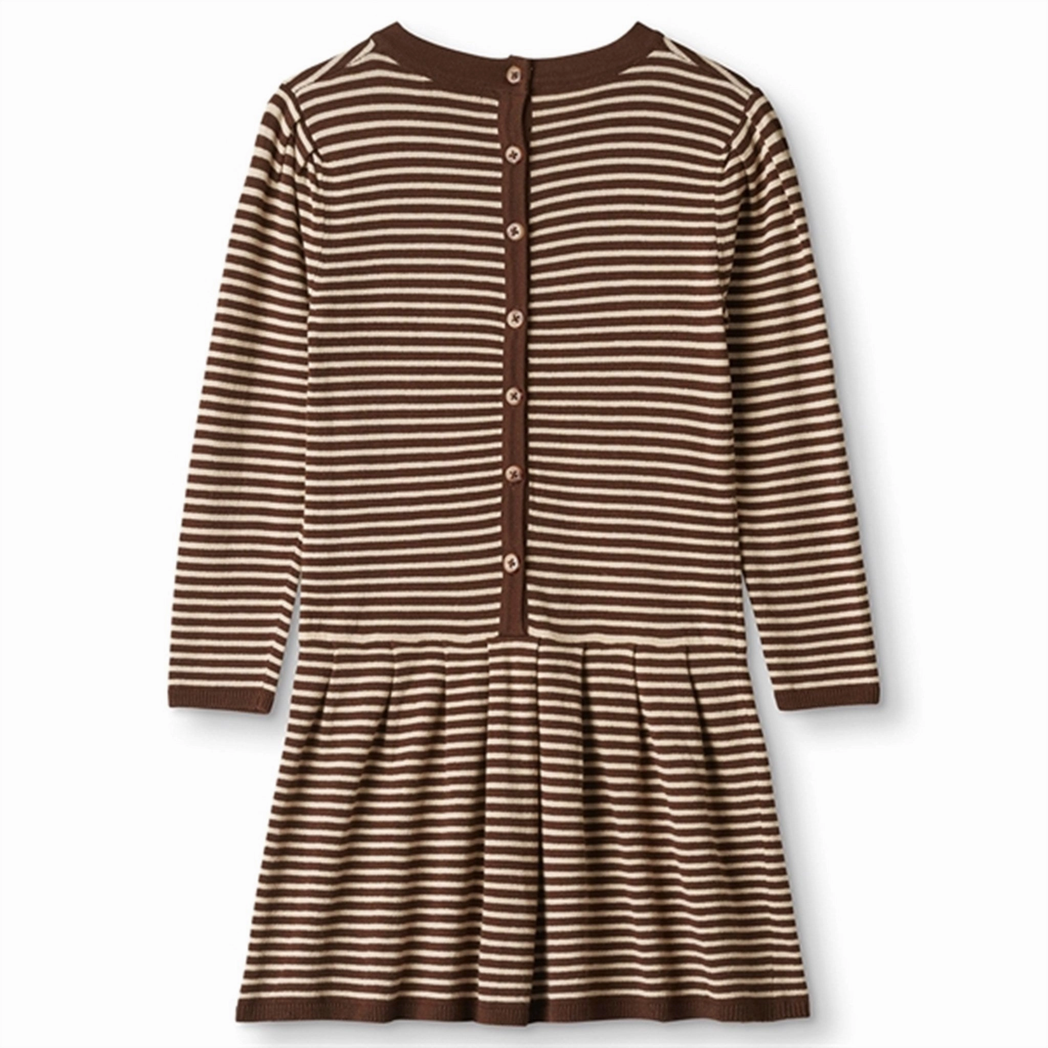 Chic Rhythm Fliink Chicory Coffee W. Sand Stripes Favo Peplum Dress