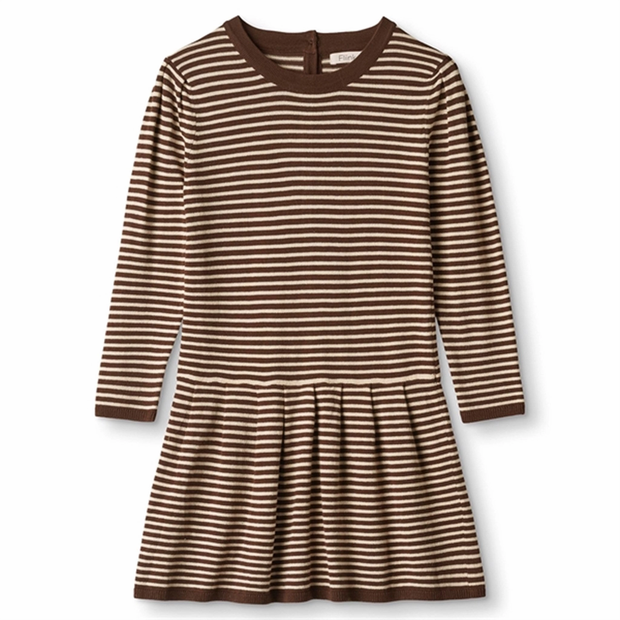 Fliink Chicory Coffee W. Sand Stripes Favo Peplum Dress Clean Touch