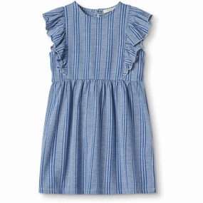 High-Fashion Bohemian style Fliink Cloud Dancer Mazerine Blue Stripe Miro Dress