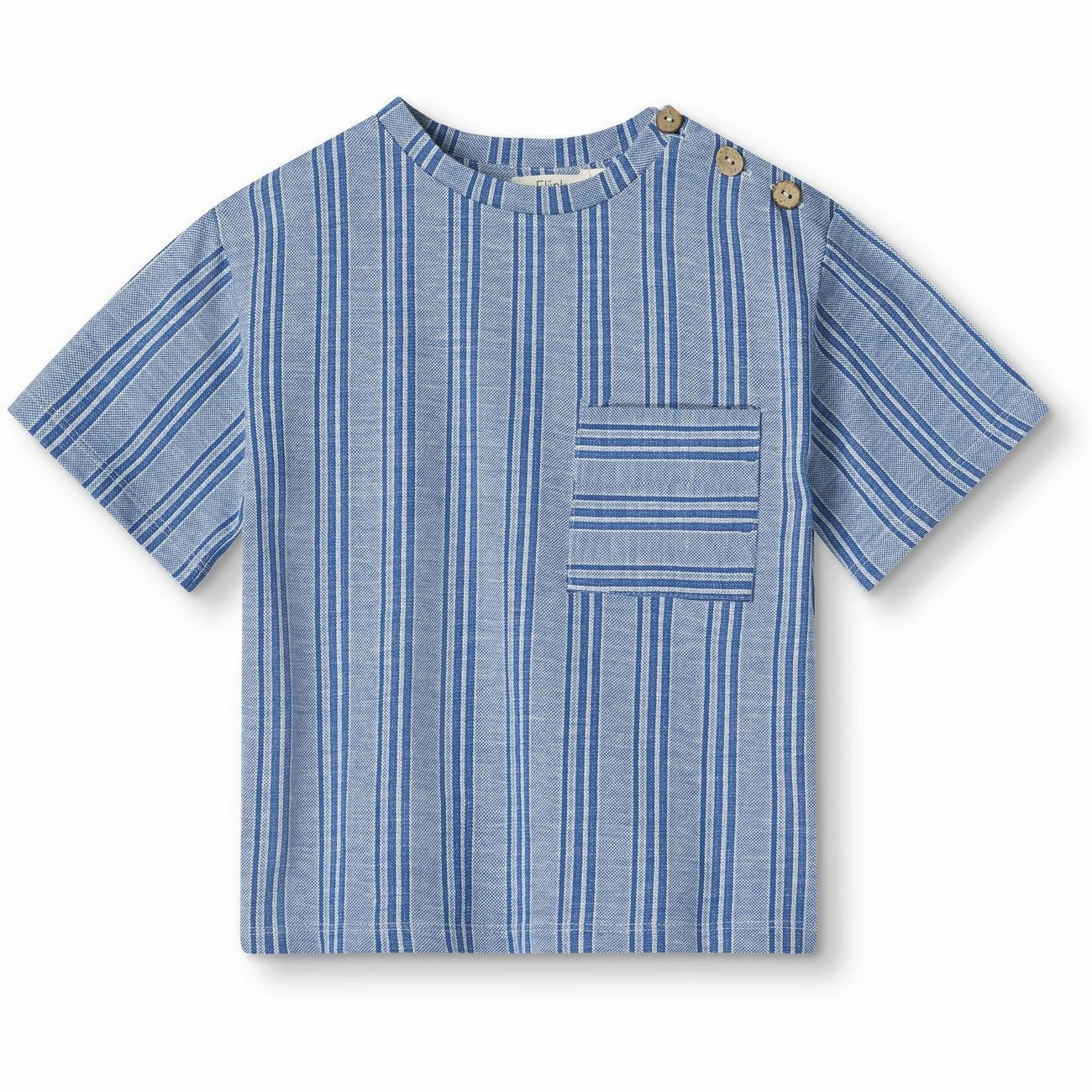 Trendy Fabric Versatile Layering Piece Fliink Cloud Dancer Mazerine Blue Stripe Miro T-Shirt