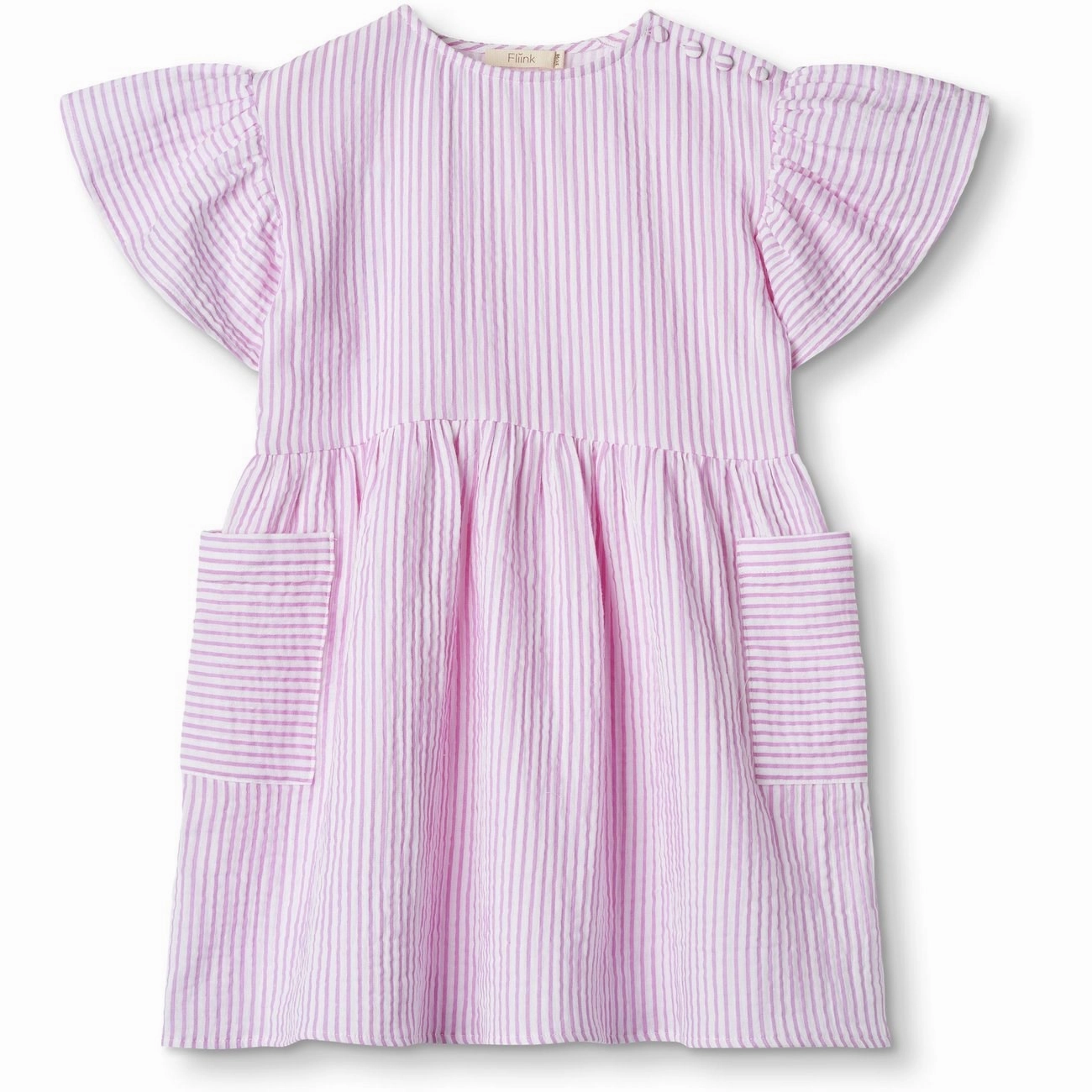 Belt Waist Fliink Cloud Dancer Pink Stripe Ciao Stripe Dress