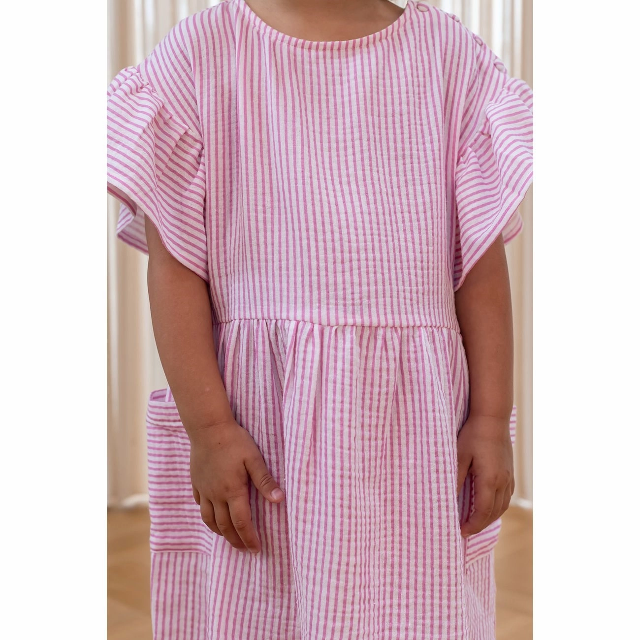 Classic Wear Fliink Cloud Dancer Pink Stripe Ciao Stripe Dress