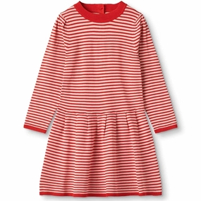 Easy Style Summer Friendly Fliink Cradle Pink W. Red Stripes Favo Peplum Dress