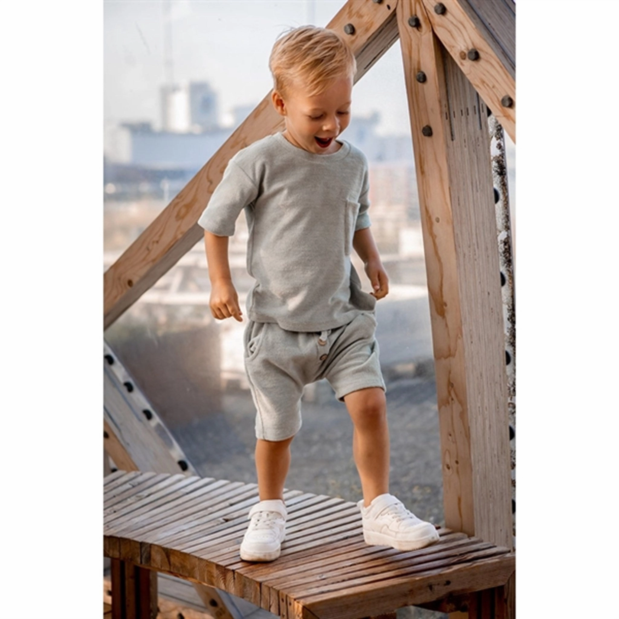 Anti Odor Treatment Reinforced Neckline Fliink Dusty Green Teddy T-Shirt