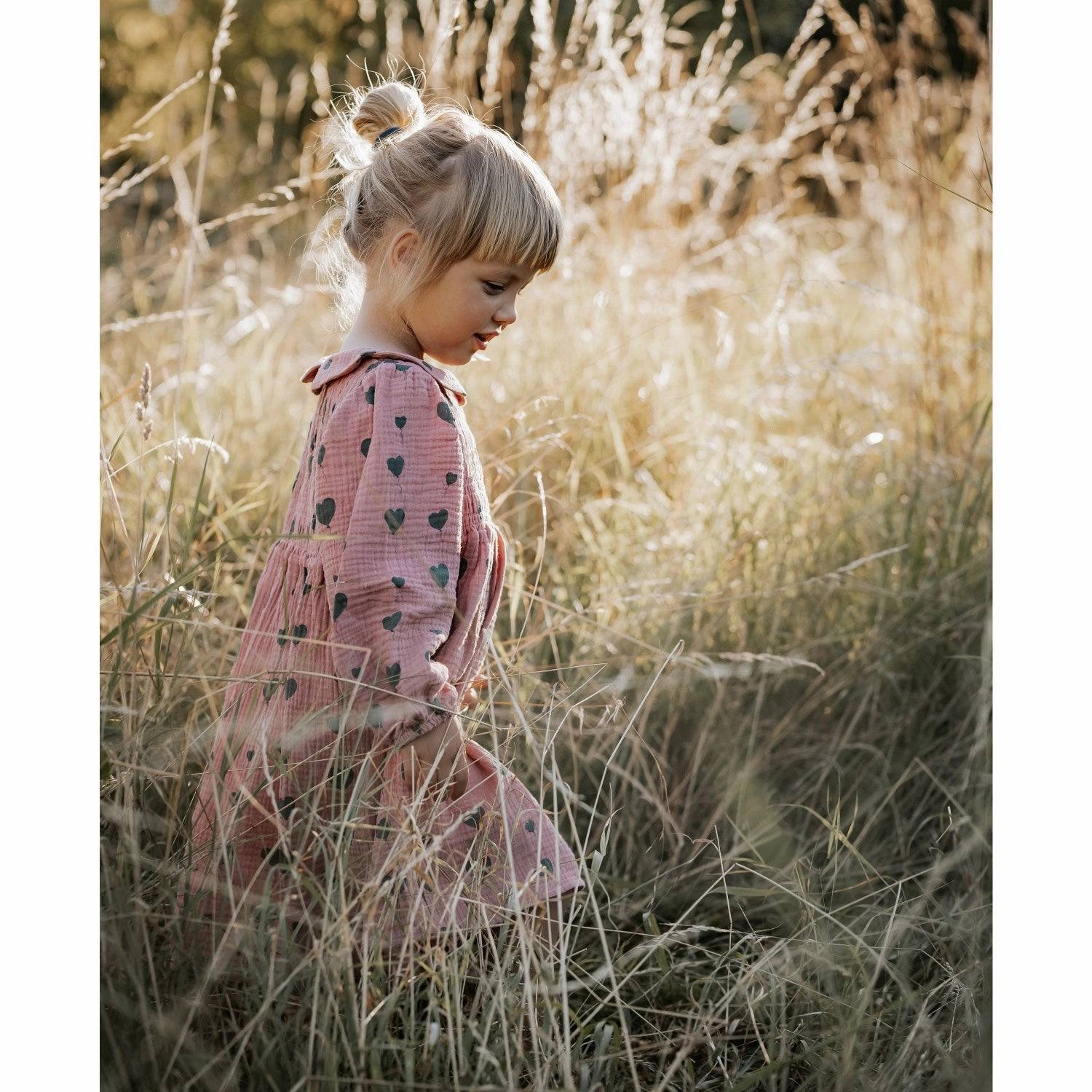 Flowing Design Fliink Glazed Ginger Aop Love Ls Dress