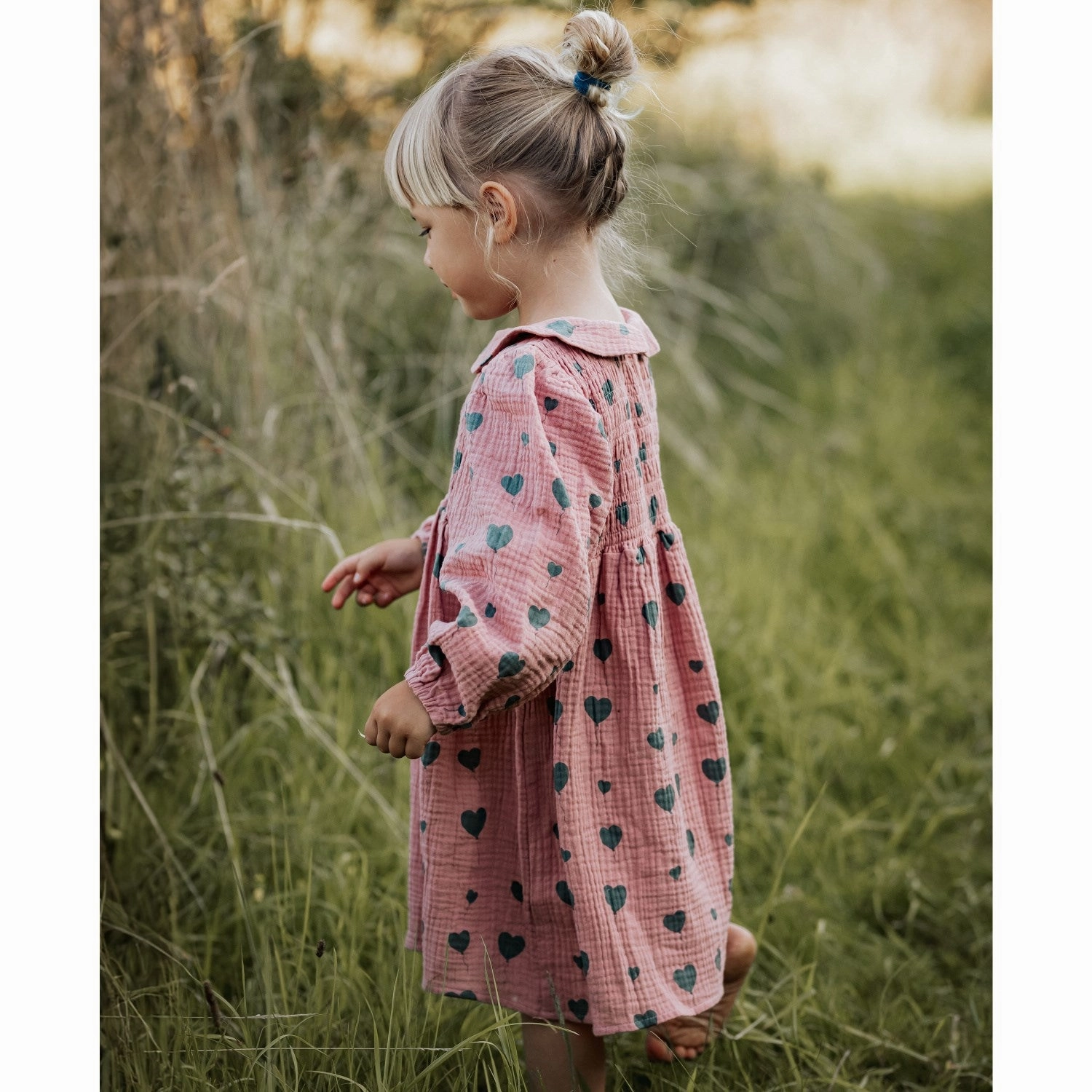 Fliink Glazed Ginger Aop Love Ls Dress Soft Contour Airy Fabric