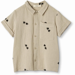 Fliink Humus Aop Hello Ss Shirt High-Quality Craftsmanship High Neck