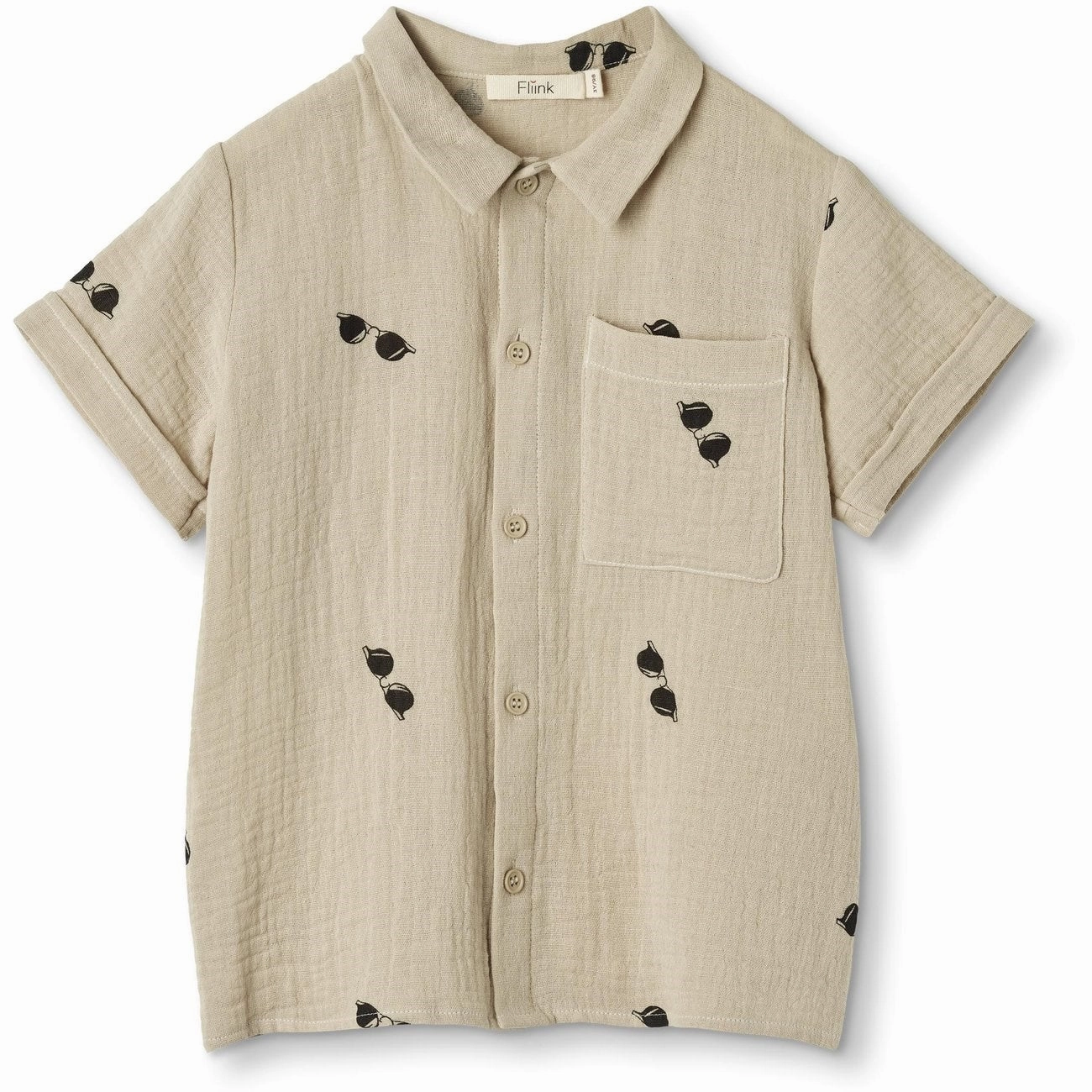 Fliink Humus Aop Hello Ss Shirt High-Quality Craftsmanship High Neck