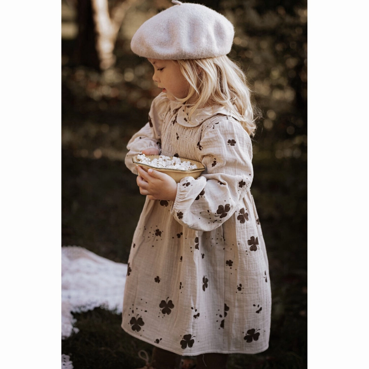 Street Ease Lazy Pick Fliink Humus/Cafafe Aop Clover Dress