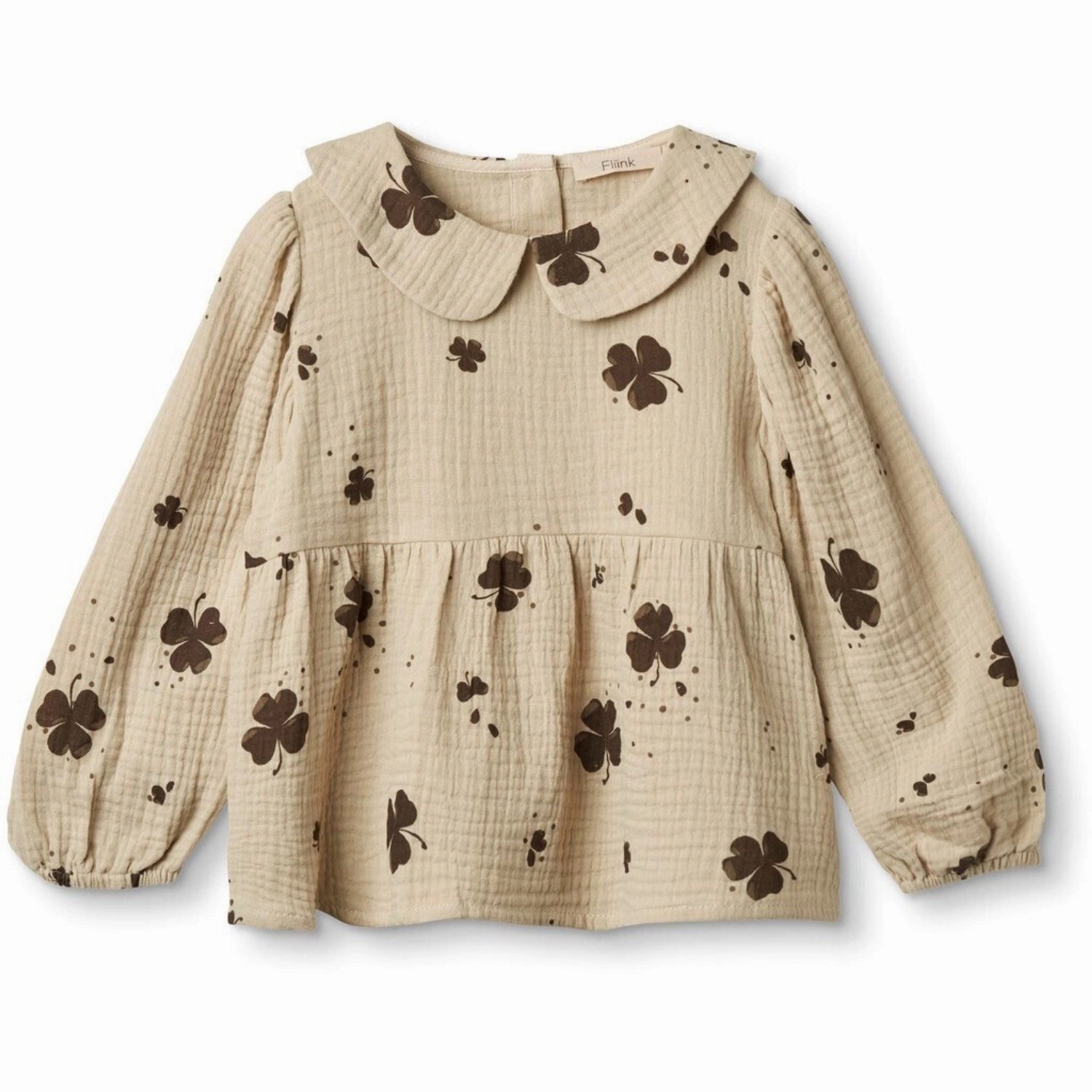 Fliink Humus/Cafafe Aop Clover Tee L/S Fitted Cut