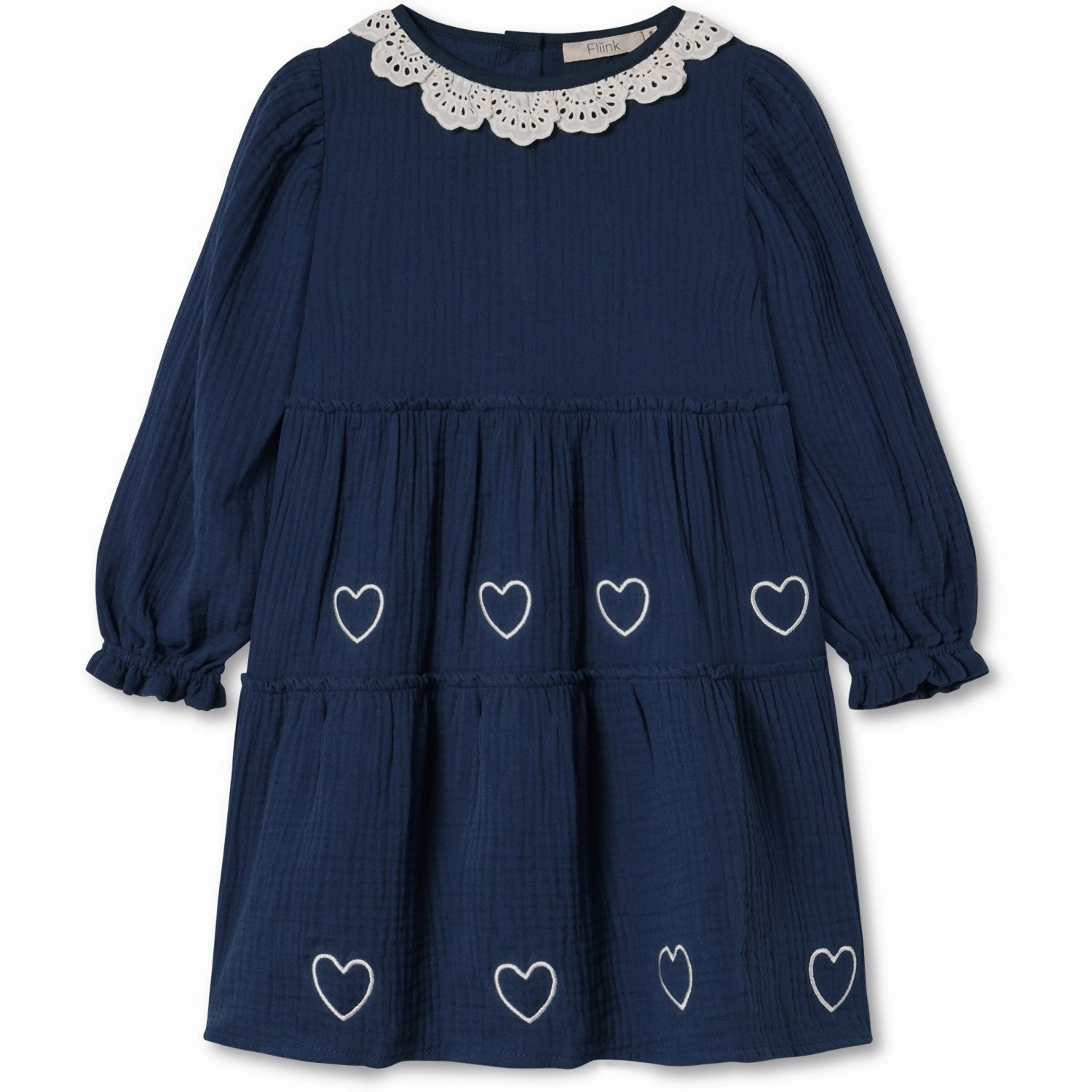 Fliink Insignia Blue / Sandshell Elmo Heart Ls Dress Fast Chic Layer Safe