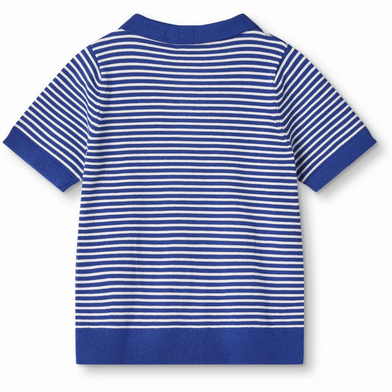 Garment Washed Finish Fliink Mazerine Blue Cloud Dancer Stripe Anchor Stripe Ss Polo
