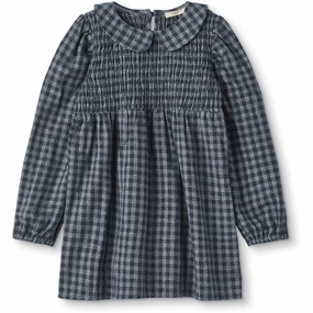 Fliink Navy Coda Check Dress Cap-Sleeve Workwear