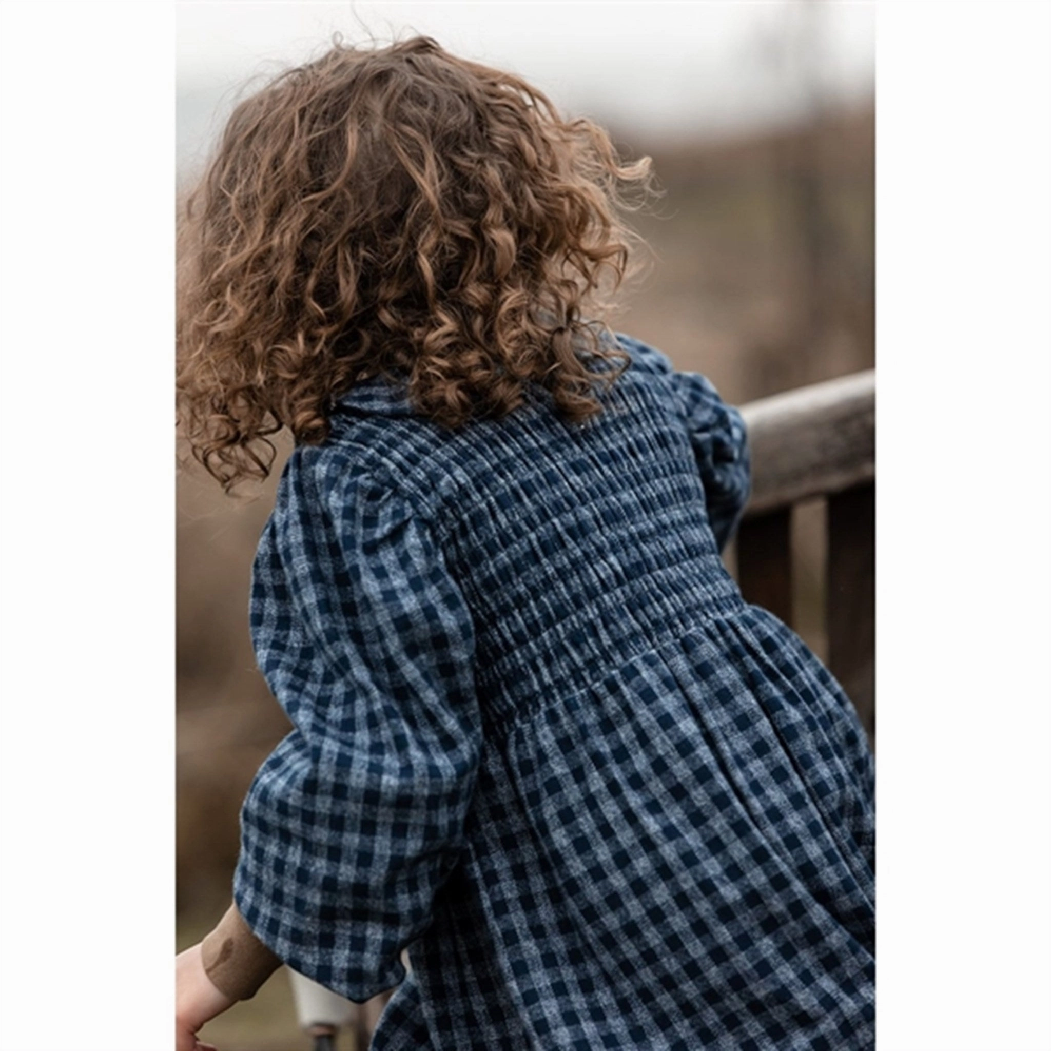 Warm-Layer Breathable fabric Fliink Navy Coda Check Dress