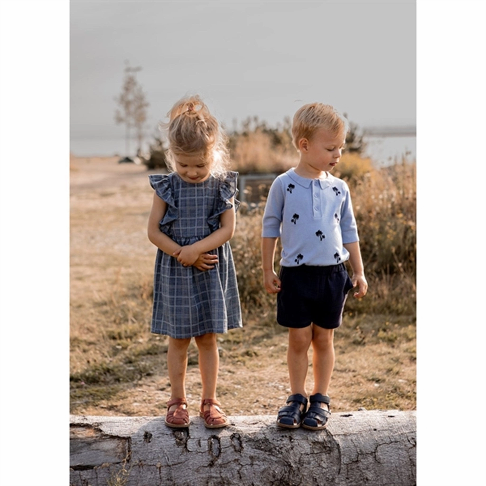 Fliink Navy Miro Ruffle Dress Easy Flow Neutral Look