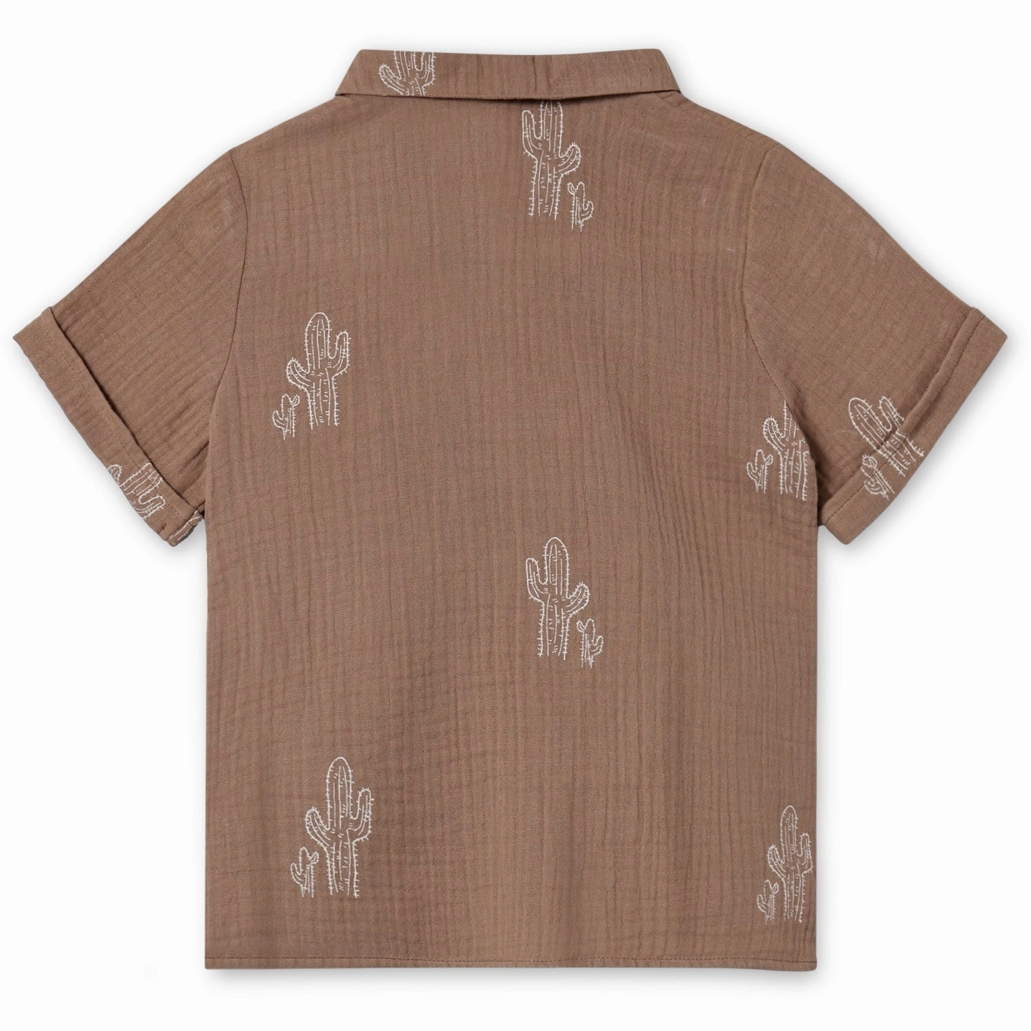 Fliink Pine Bark Cactus Aop Hello Shirt Button front