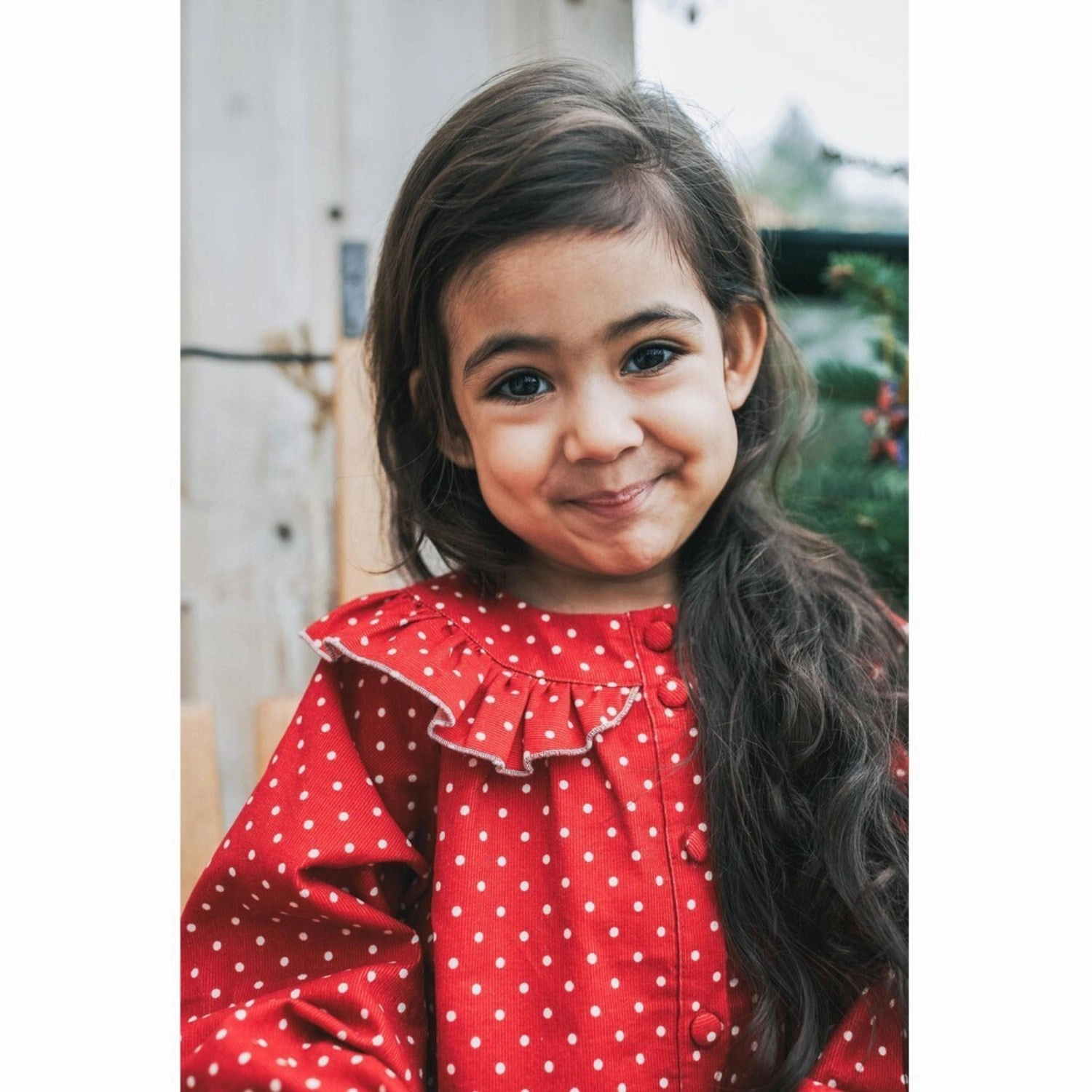 Tailored Silhouette Fliink Pompeian Red Dolly Dot Blouse