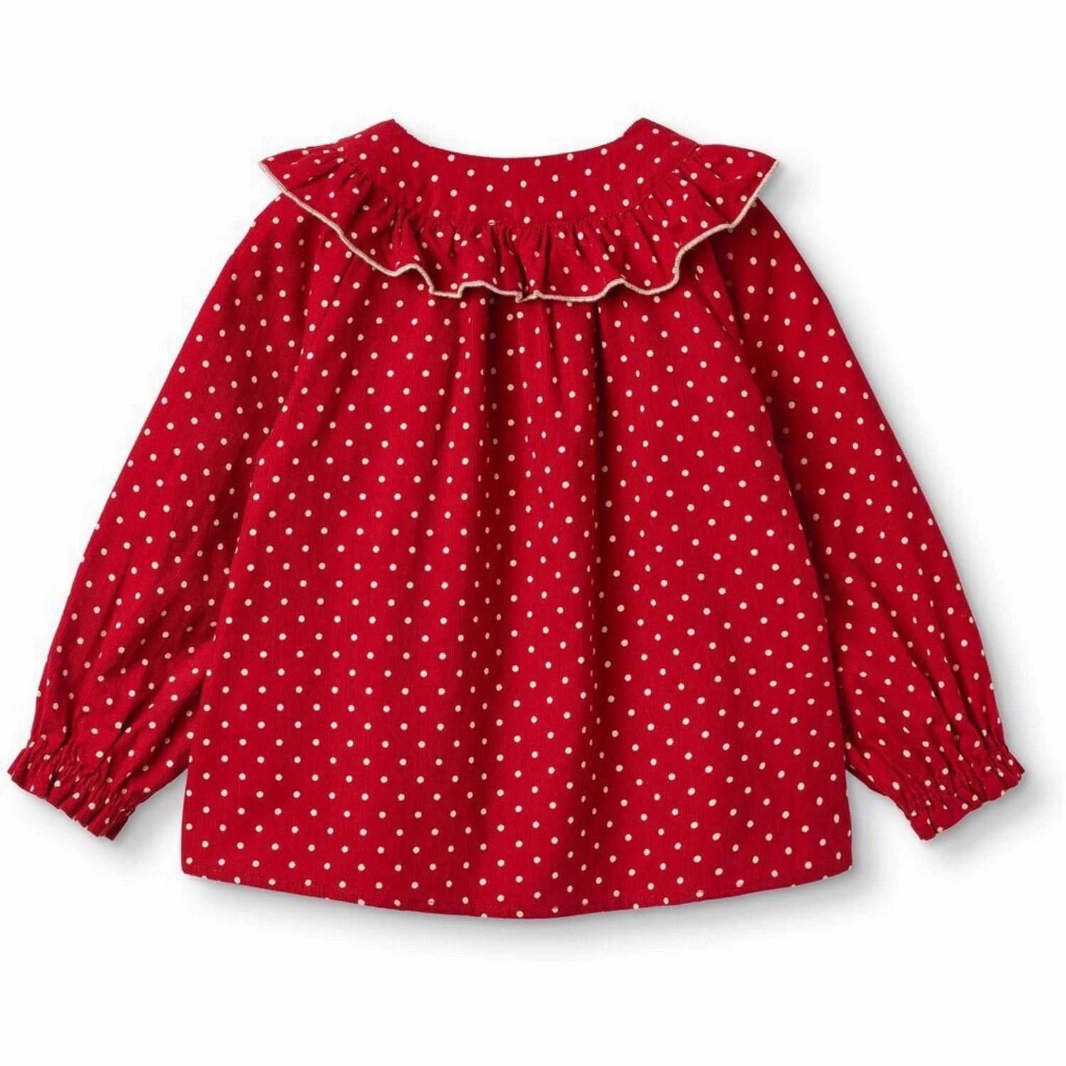 Fliink Pompeian Red Dolly Dot Blouse Snag Resistant Fabric