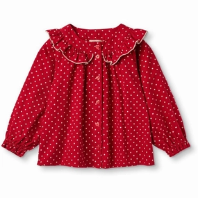 Fliink Pompeian Red Dolly Dot Blouse shopping spree