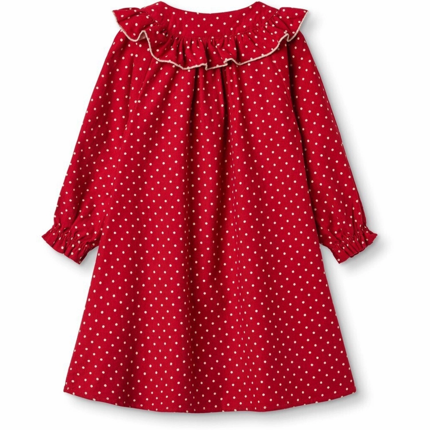 Fliink Pompeian Red Dolly Dot Collar Dress Linen-Blend