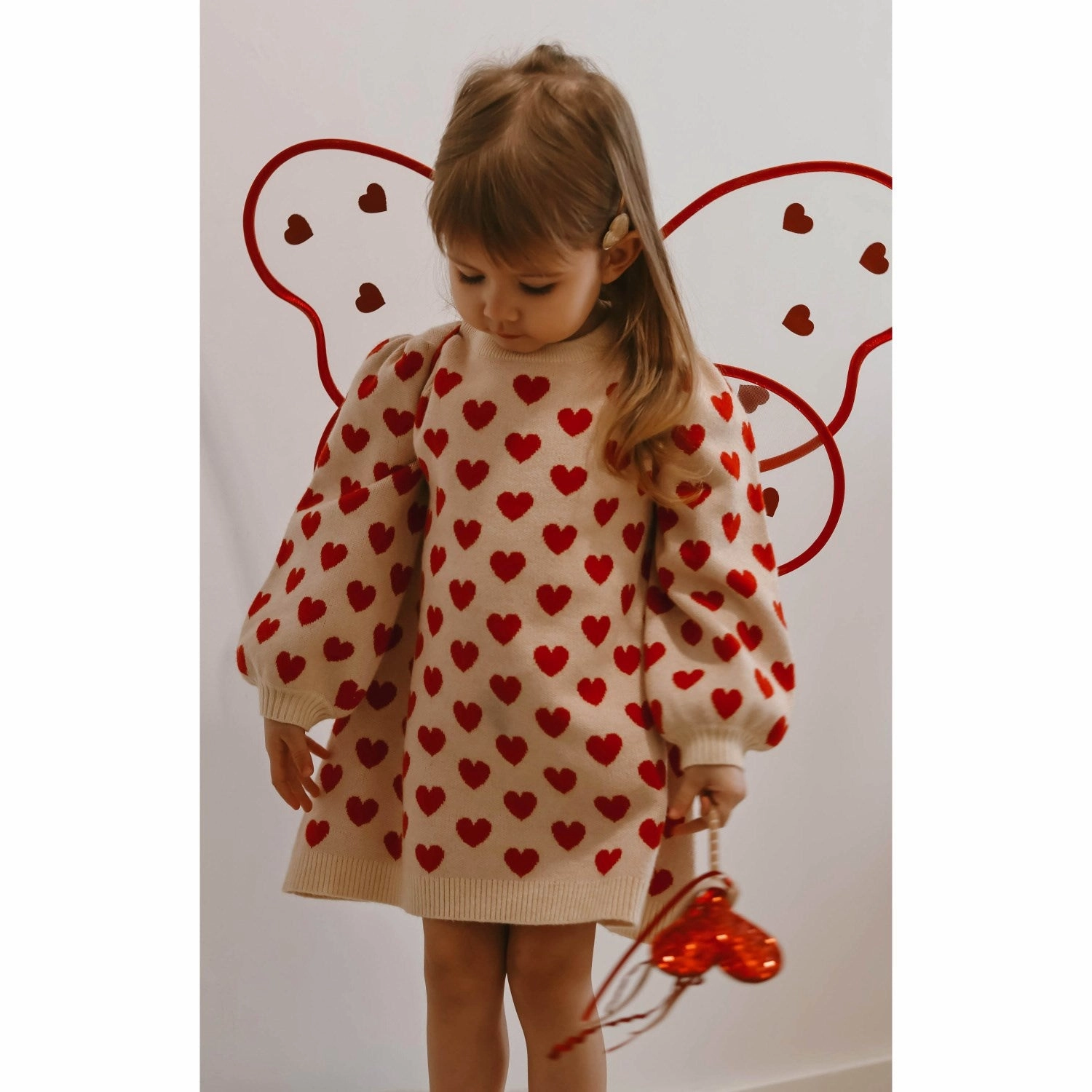 Clean Aesthetic Fliink Pompeian Red/ Sandshell Alon Heart Dress