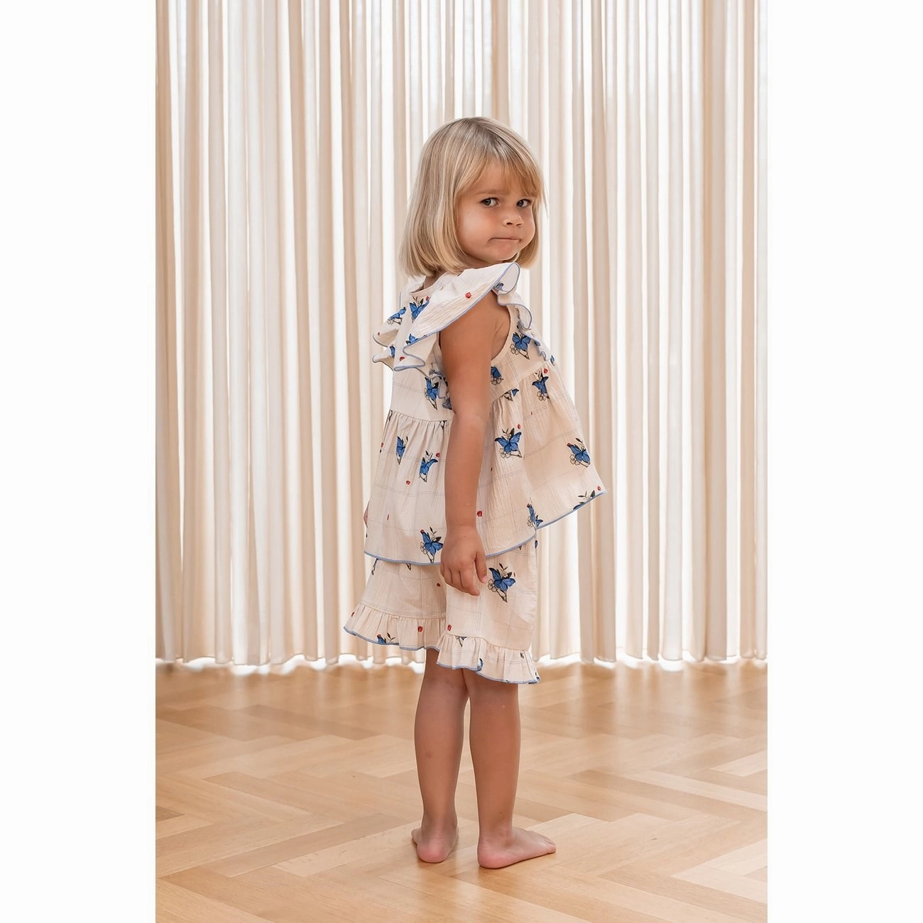 Non Iron Fliink Sandshell Aop Sally Ss Blouse