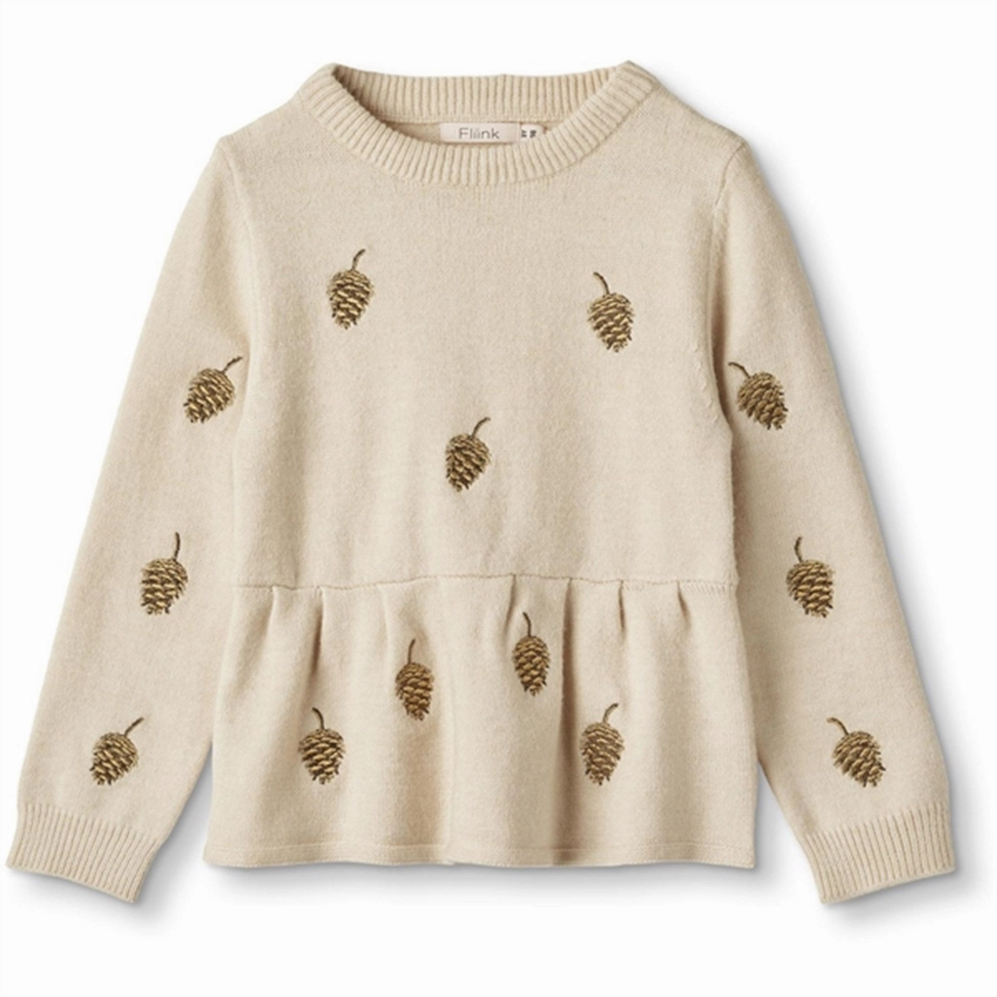 Fliink Sandshell Benna Embr. Blouse Hidden Placket