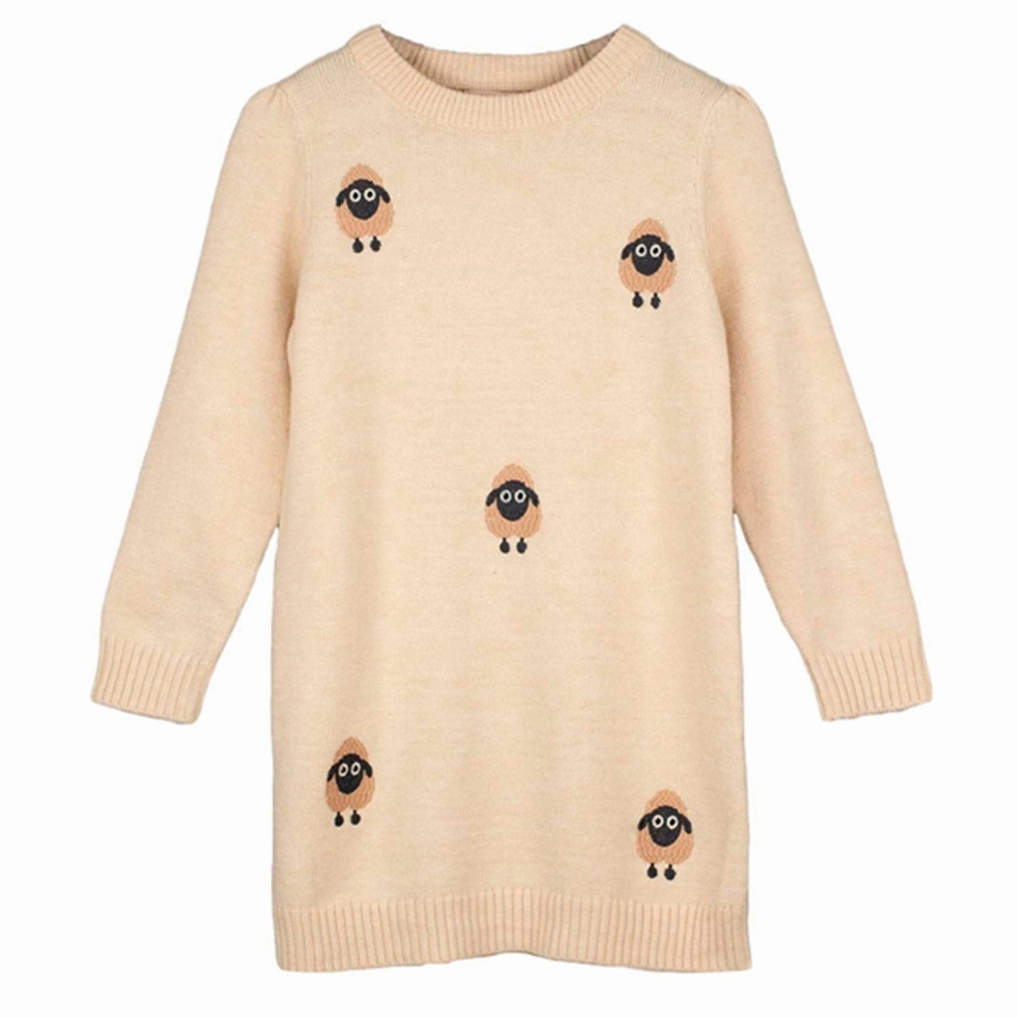 Bow Soft Trendy Design Fliink Sandshell Embr. Sheep Alon Dress