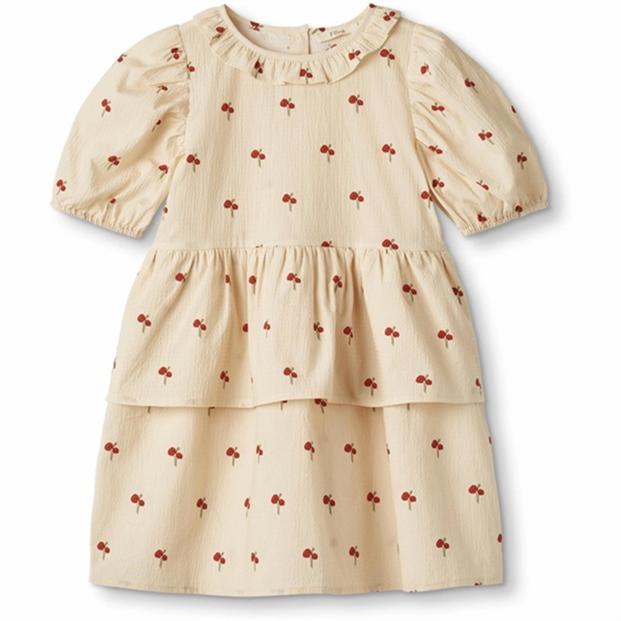 Gentle Texture Fliink Sandshell Flower Ss Ruffle Dress