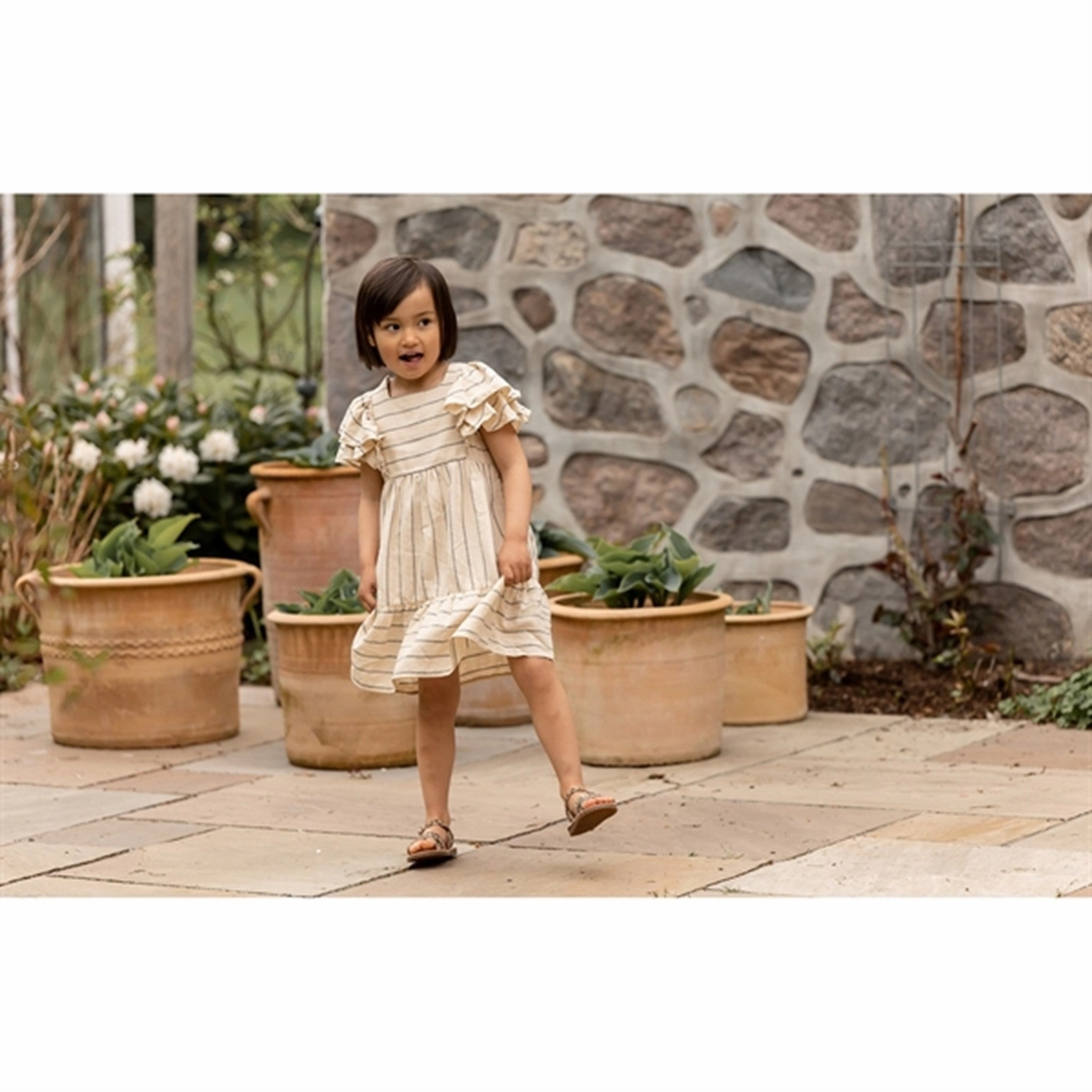 Lunch Date Flattering Layers Fliink Sandshell Magnet Stripe Vira Dress