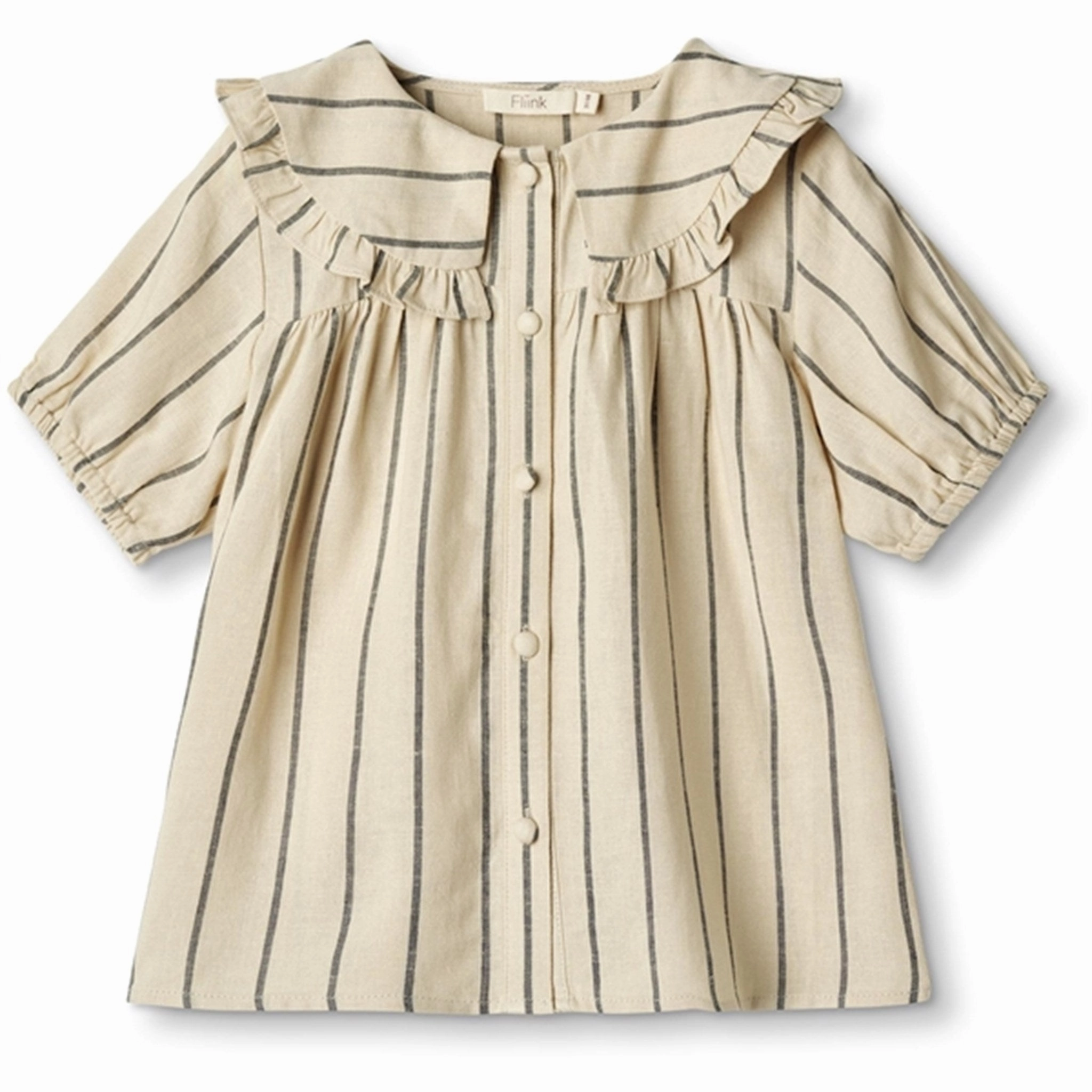 Matte Look Zip Front Fliink Sandshell Magnet Stripe Vira Shirt Blouse