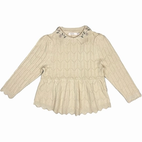 tailored look Fliink Sandshell Sunny Embroidered Blouse