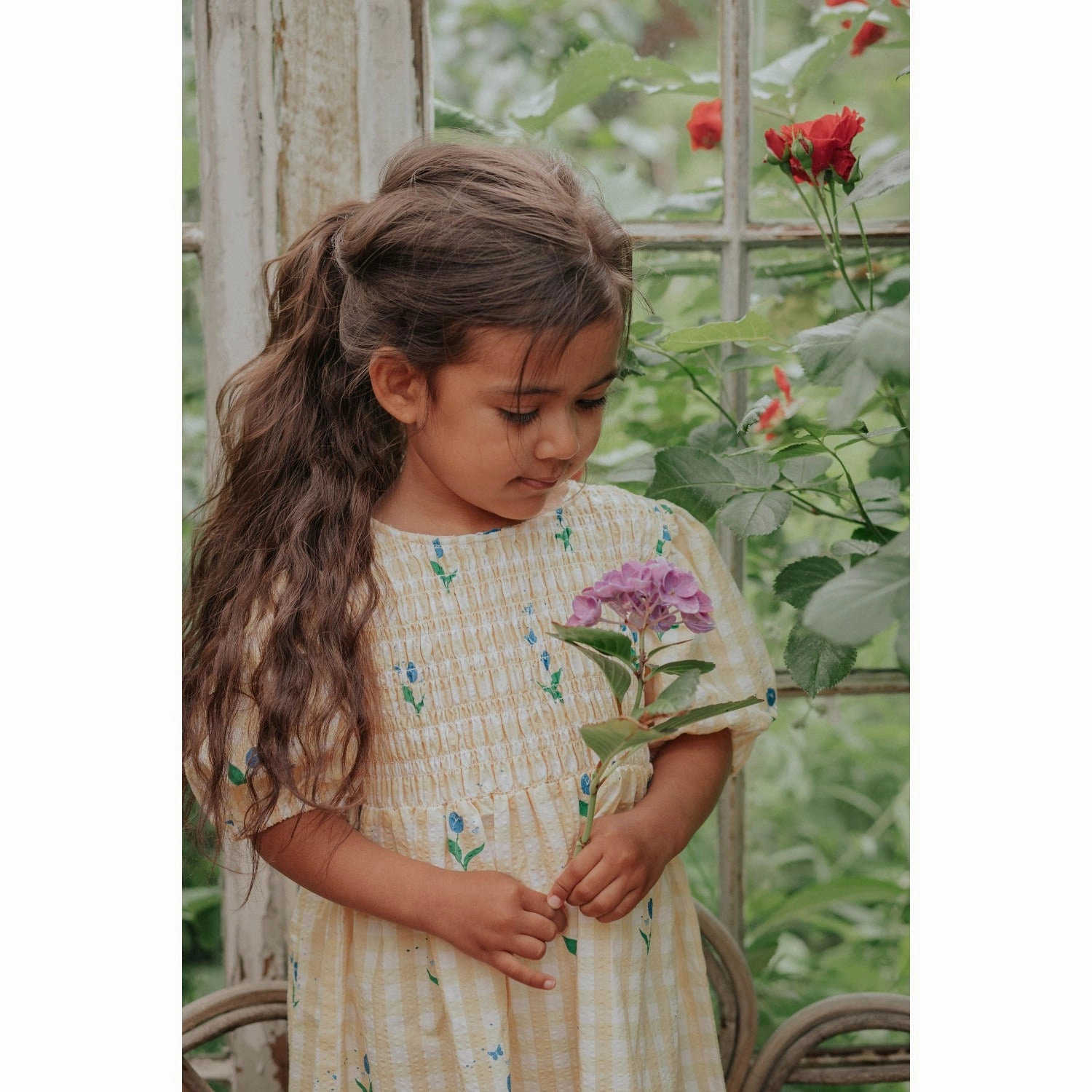 Functional Fit Metallic Finish Fliink Sunlight Flower Aop Agnes Flower Dress