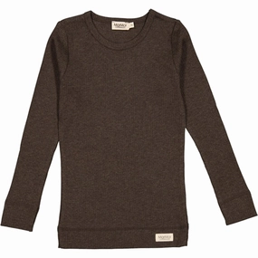 MarMar Modal Deep Choco Melange Plain Blouse Breathable Underarm Vents