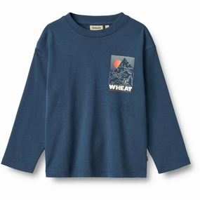 Wheat Blue Denim Blouse Print Dixie Relaxed Vibe Country Charm