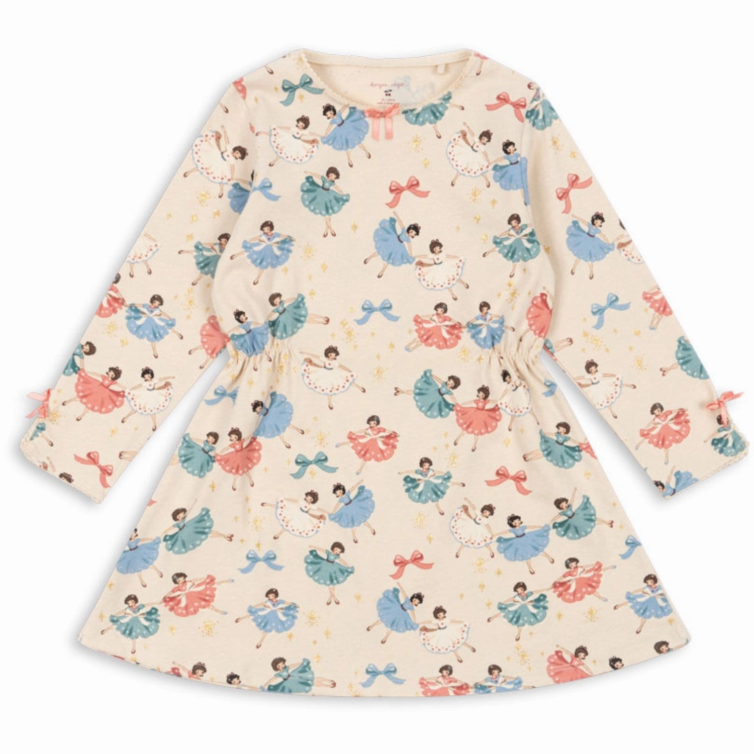 Konges Sl?jd Bow Ballerina Drey Dress Gots Sheer-Overlay Matte-finish