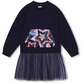 Billieblush Navy Dress Side-Slit Travel Essential