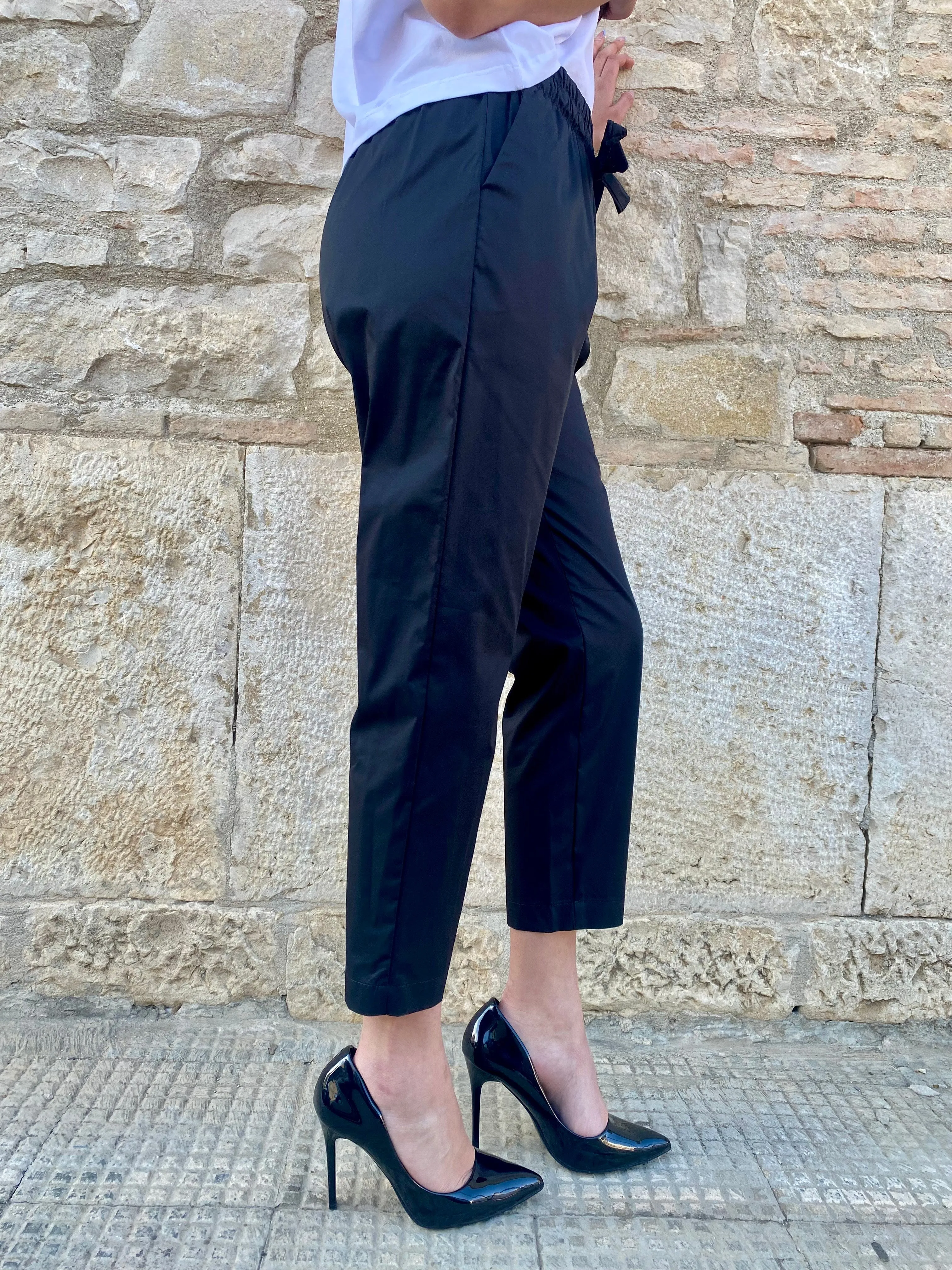 ComfortFit Heat Dissipating Fly Girl pantalone comodo con elastico in vita 31021/01 nero