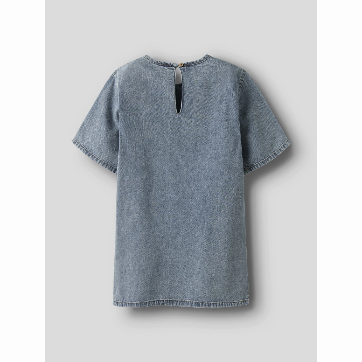 Pearl-Detail Formal Style Name It Medium Blue Denim Beau 2/4 Denim Dress