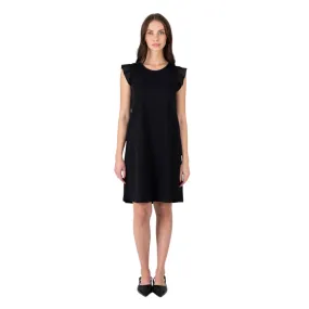 Abito Corto Donna con Maniche Voulant AWC273TJSGE 90 Nero Flattering Shape Design Comfortable and Fashionable