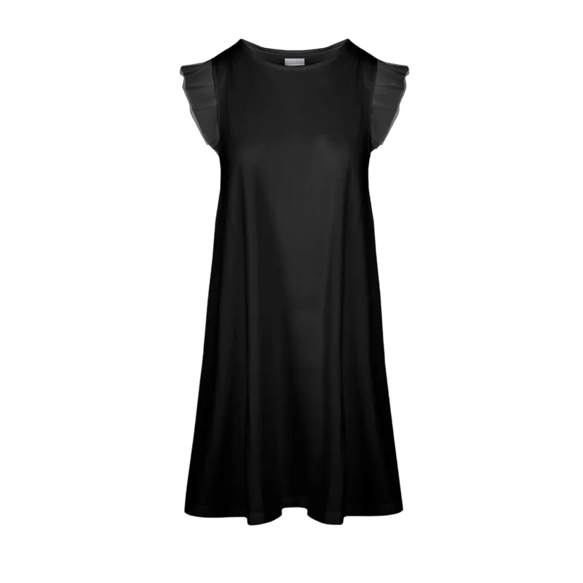 Abito Corto Donna con Maniche Voulant AWC273TJSGE 90 Nero Daily Silhouette