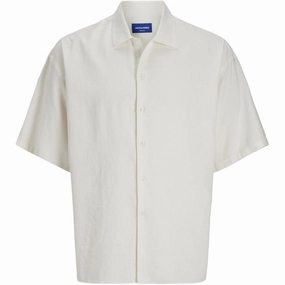 Jack & Jones Junior Antique White Jorparos Oversized Shirt Ss Jnr Patterned Texture