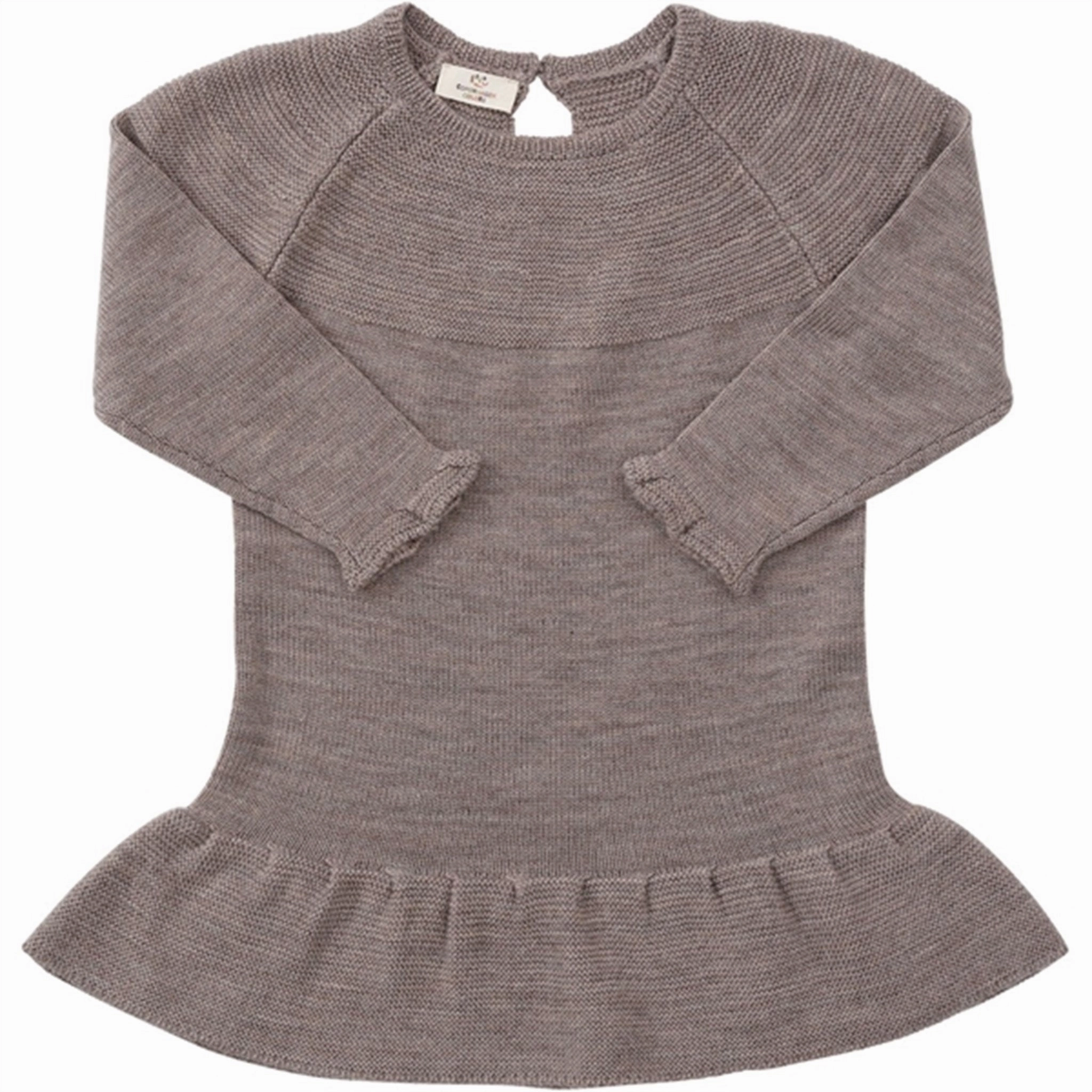 Street Look Copenhagen Colors Natural Melange Merino Knitted Dress w. Frill