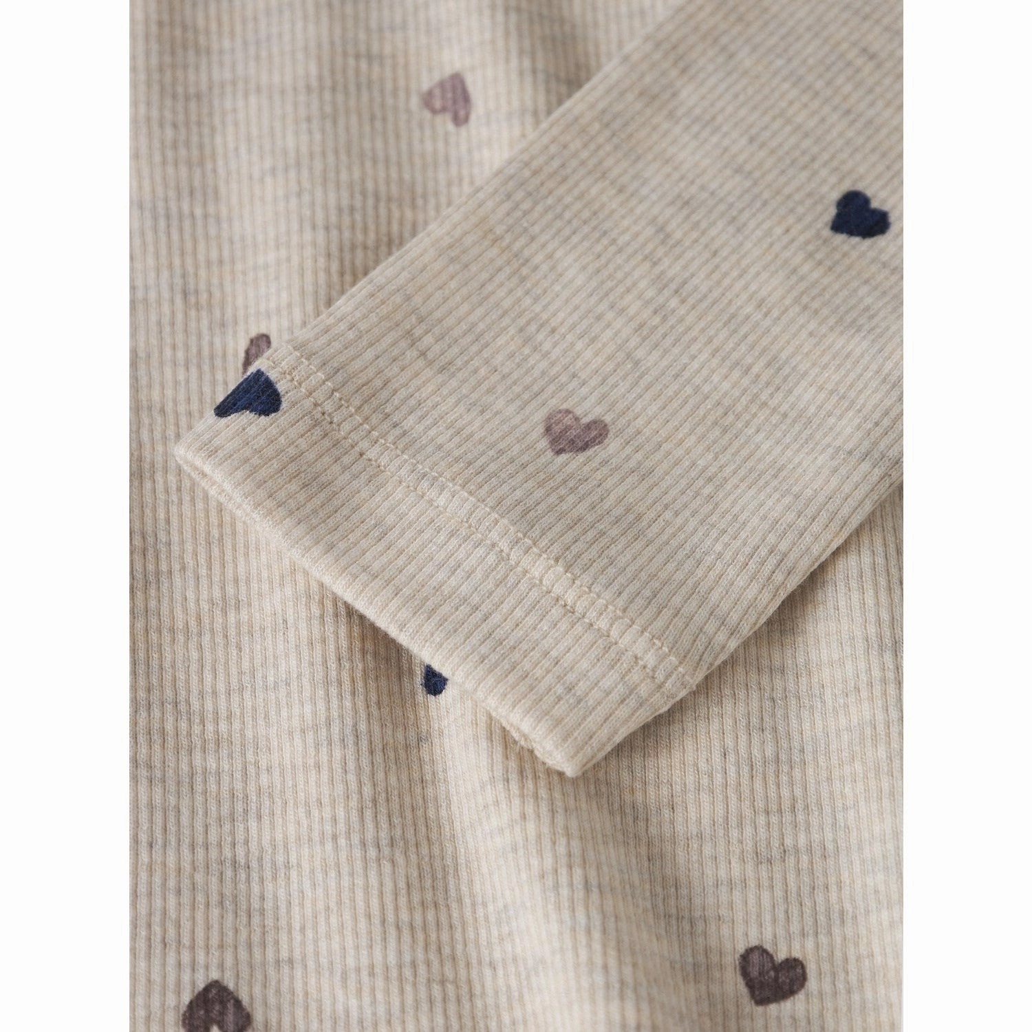 Name It Peyote Melange Hearts Nmfnutti Ls Top Noos Soft touch finish