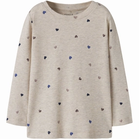 Multi Layer Stitching Name It Peyote Melange Hearts Nmfnutti Ls Top Noos