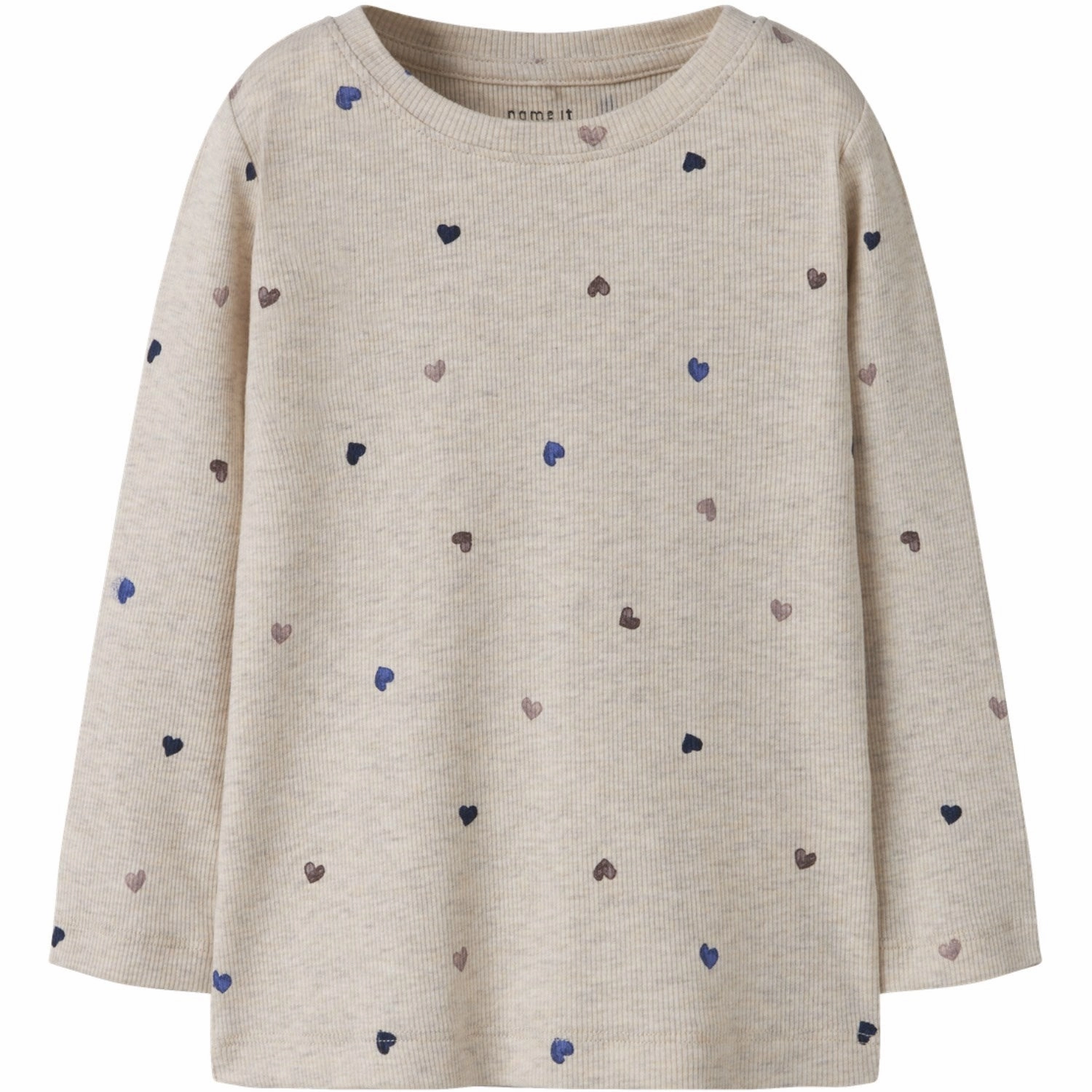 Multi Layer Stitching Name It Peyote Melange Hearts Nmfnutti Ls Top Noos