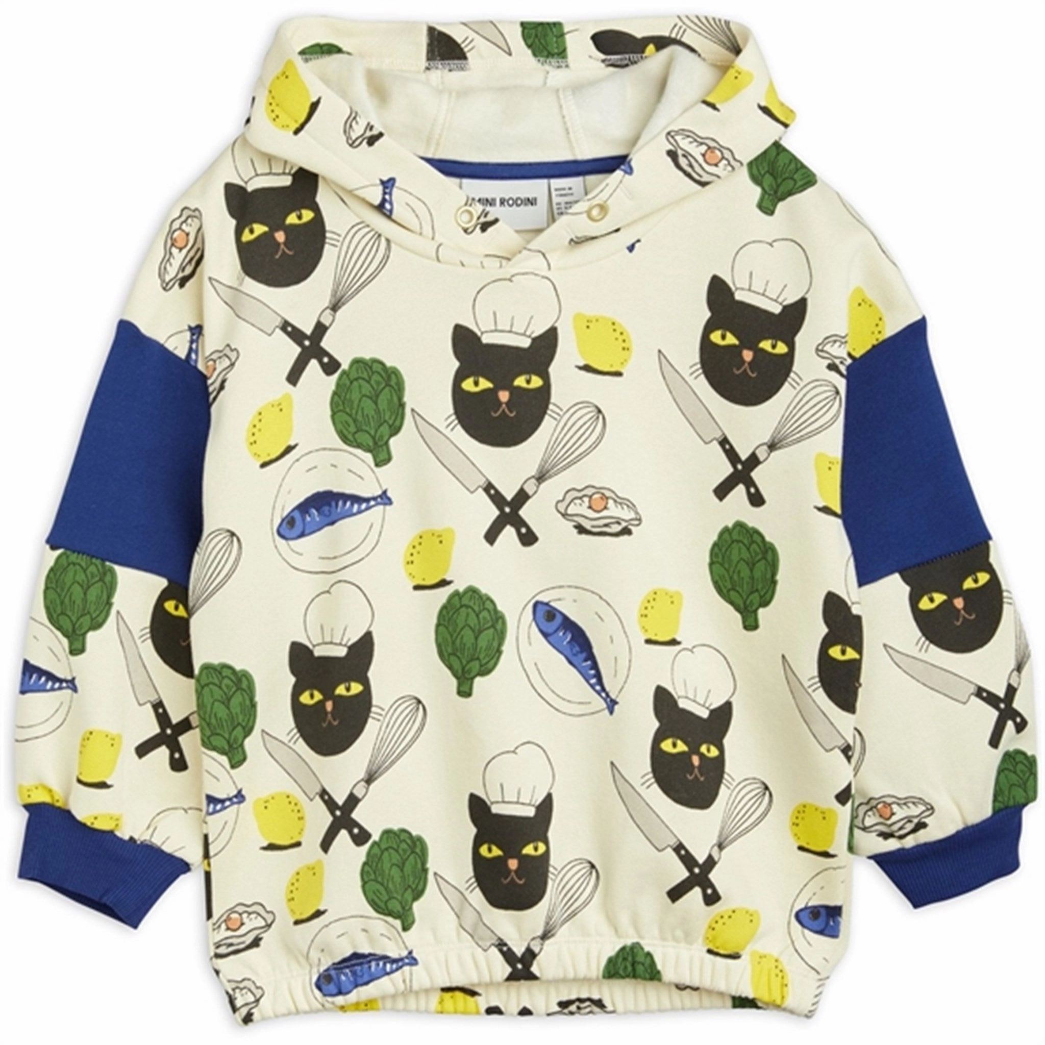 Modern Street Mini Rodini Chef Cat Aop Hoodie Multi